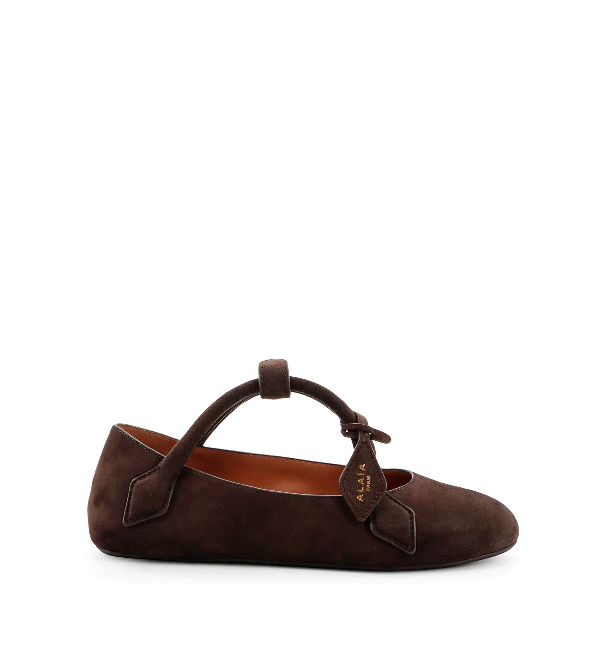 Le Teckel Ballet Flats In Suede Goatskin