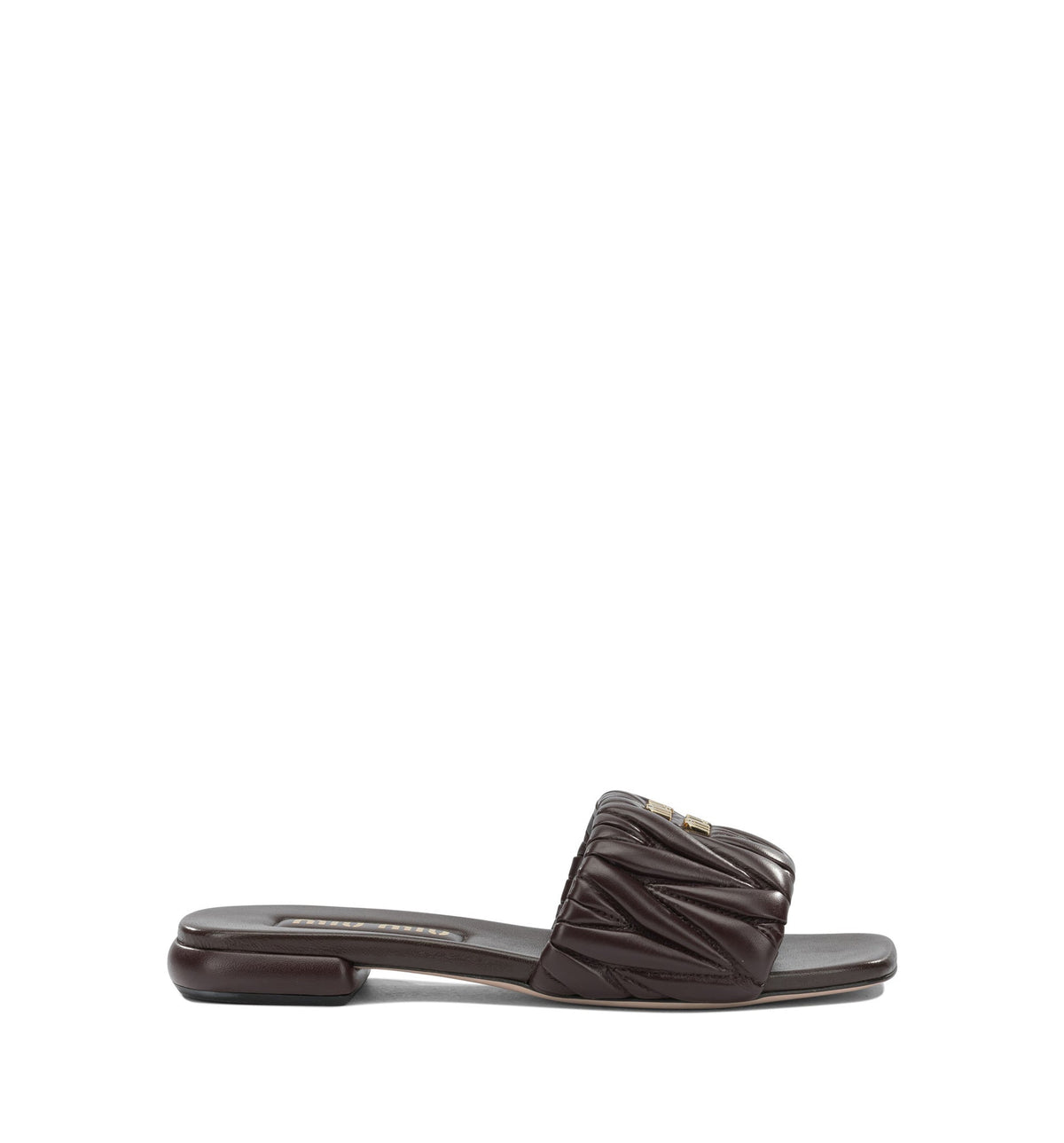Matelassé nappa leather slides