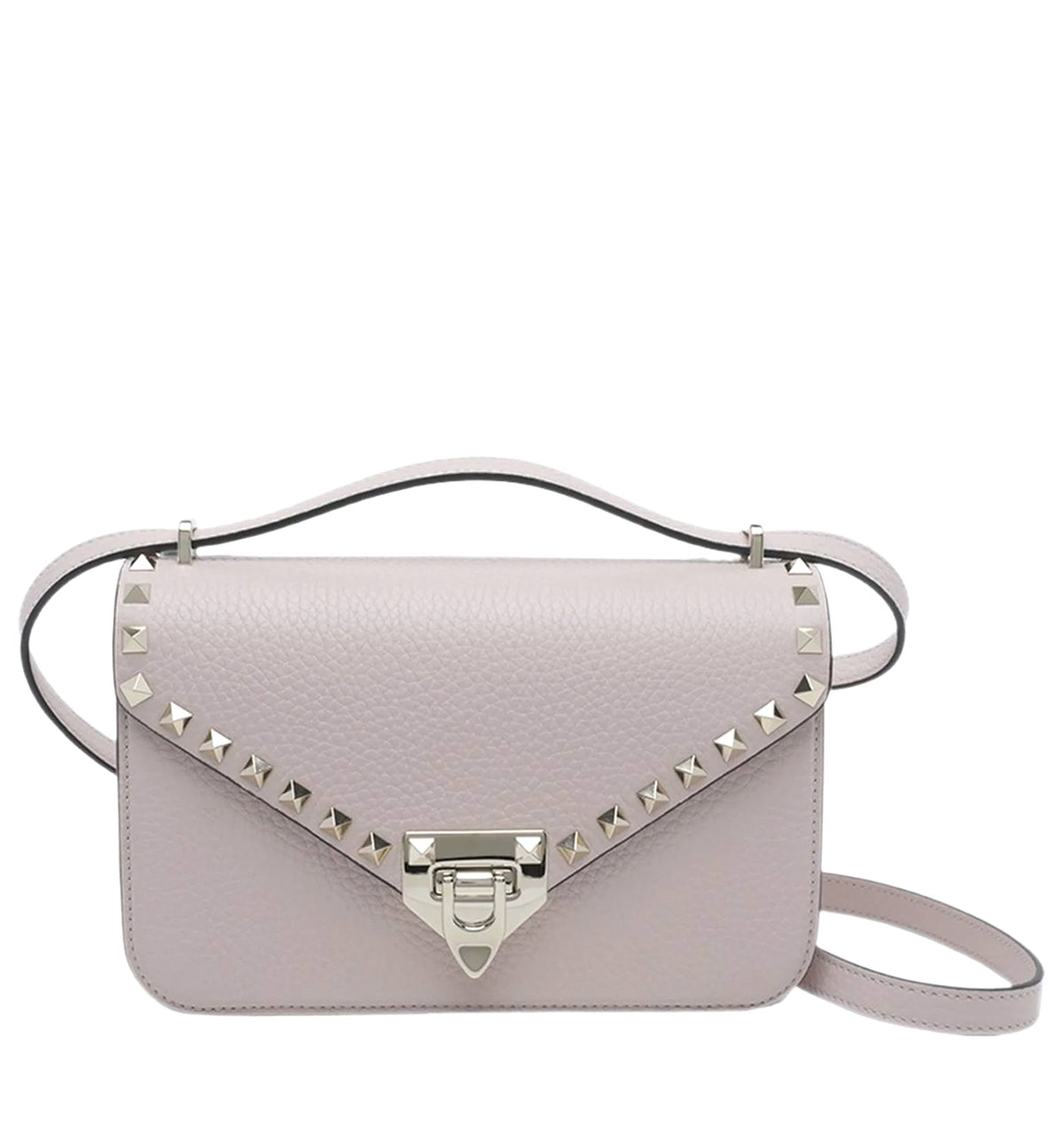 Rockstud Small Shoulder Bag In Grainy Calfskin