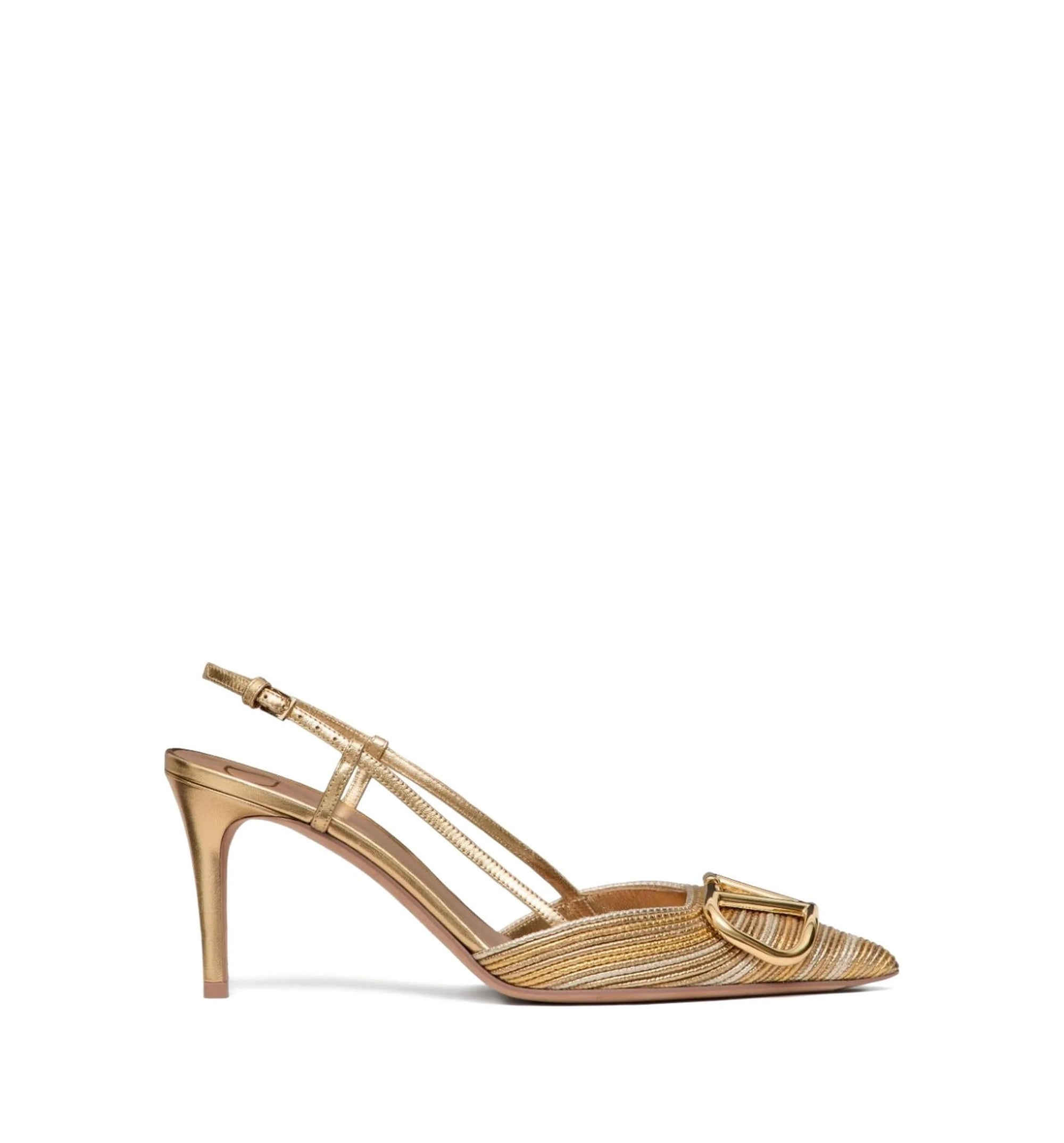 VLogo Signature Leather Slingback Pumps