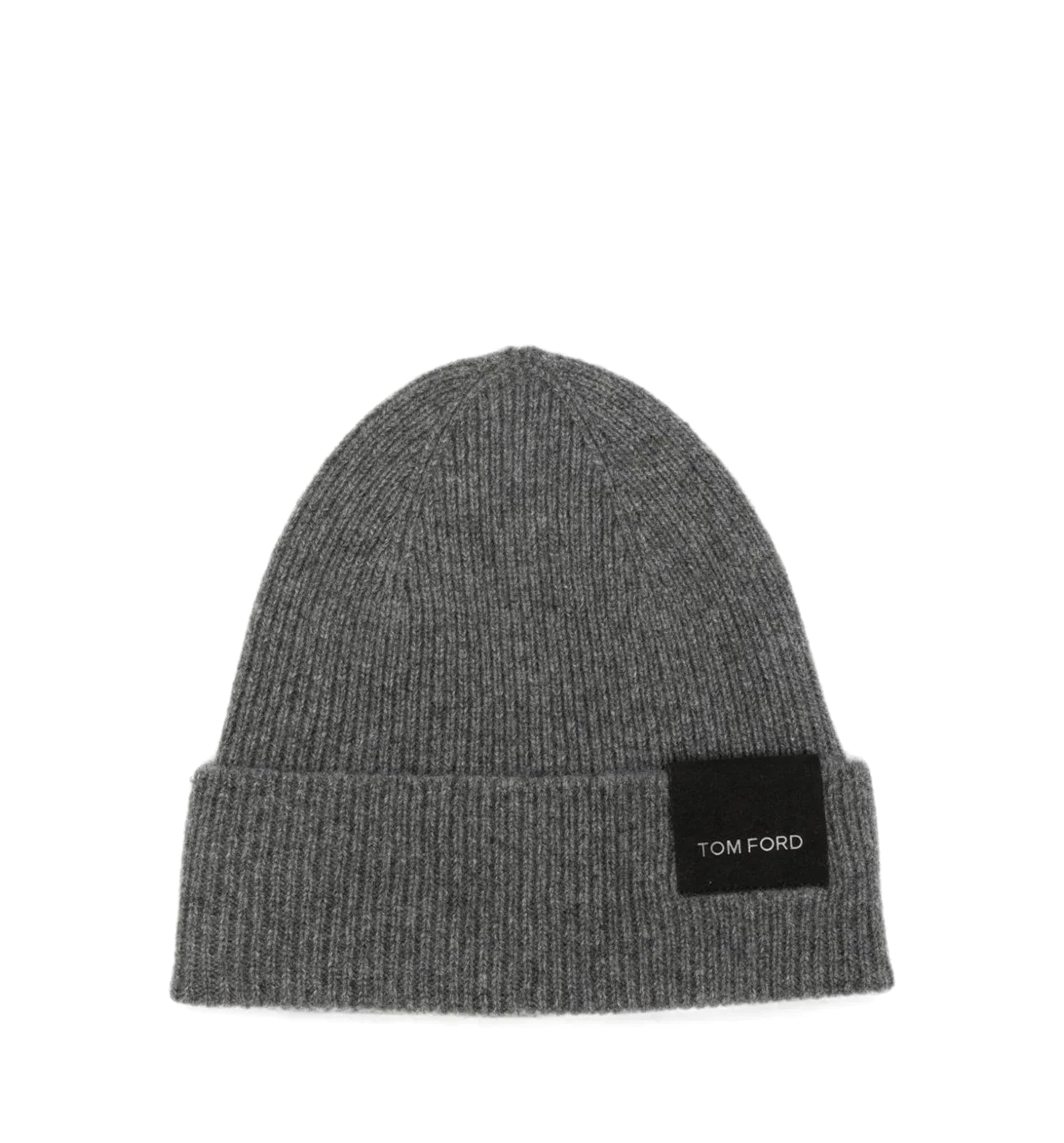 Ribbed-knit logo-patch Beanie Hat