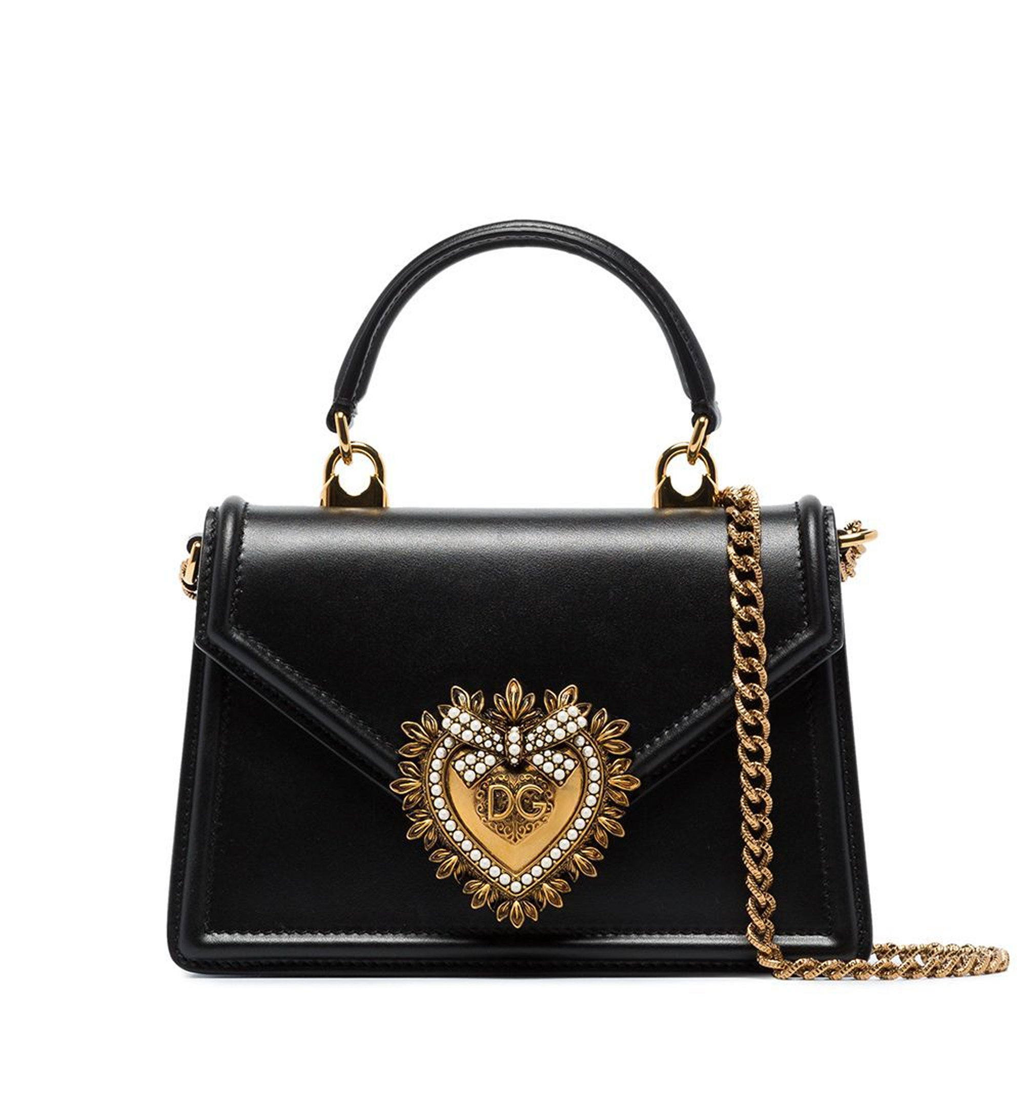 Small Smooth Calfskin Devotion Bag - Black