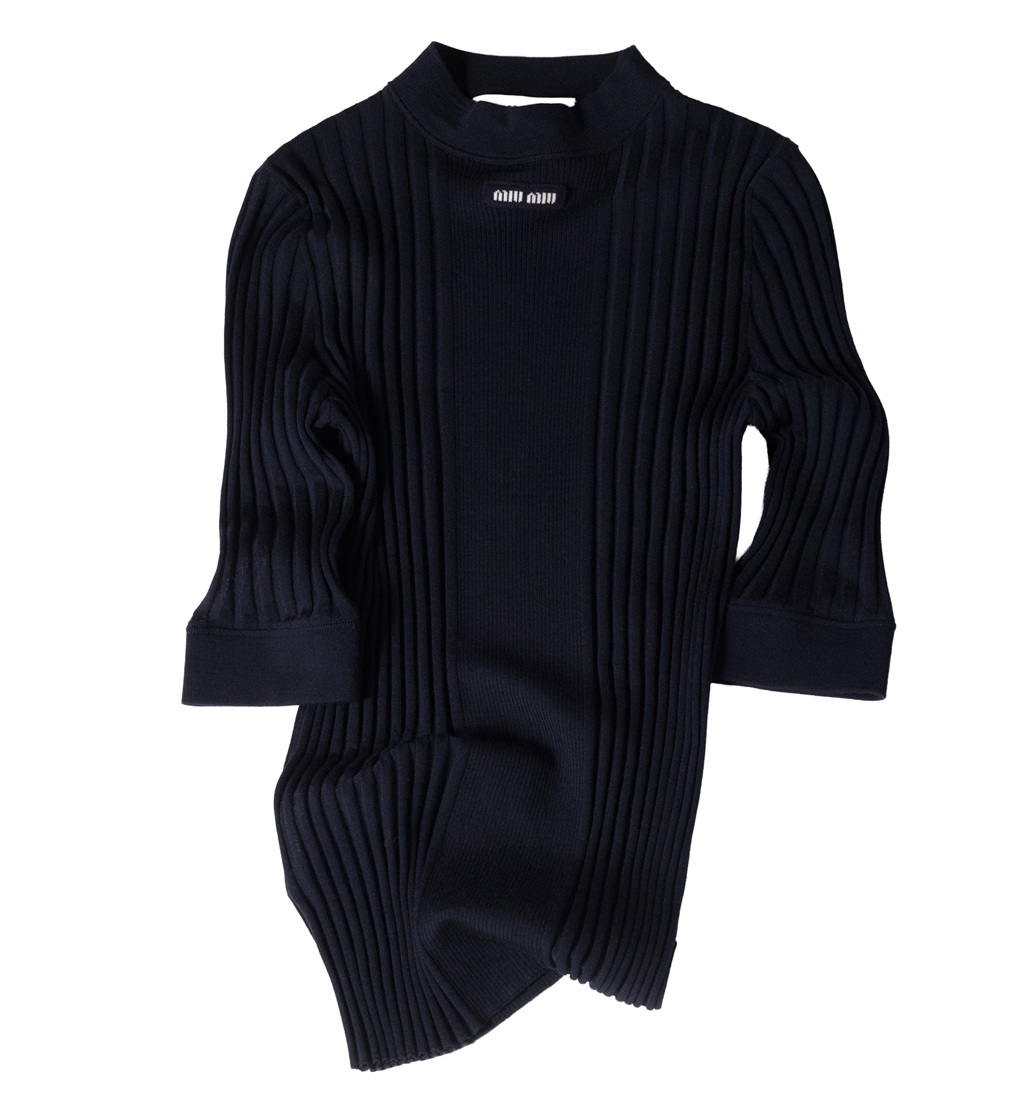 Ribbed Knit Wool Sweater