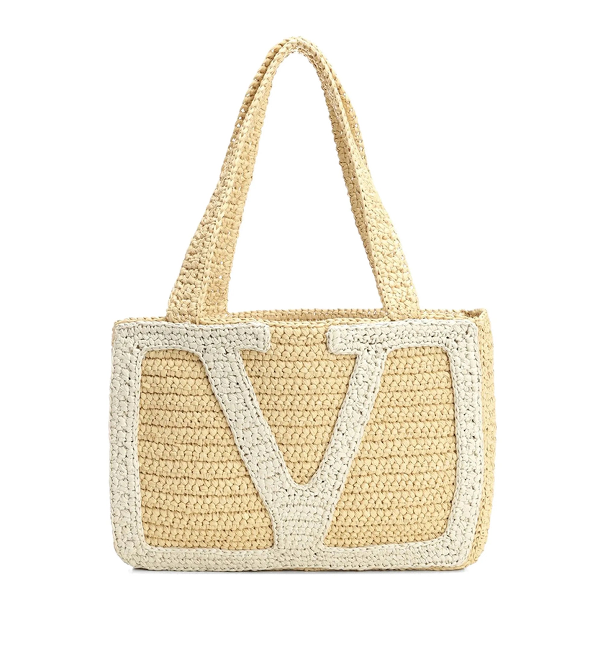 Valentino Garavani Viva Superstar Medium Shopping Bag In Raffia