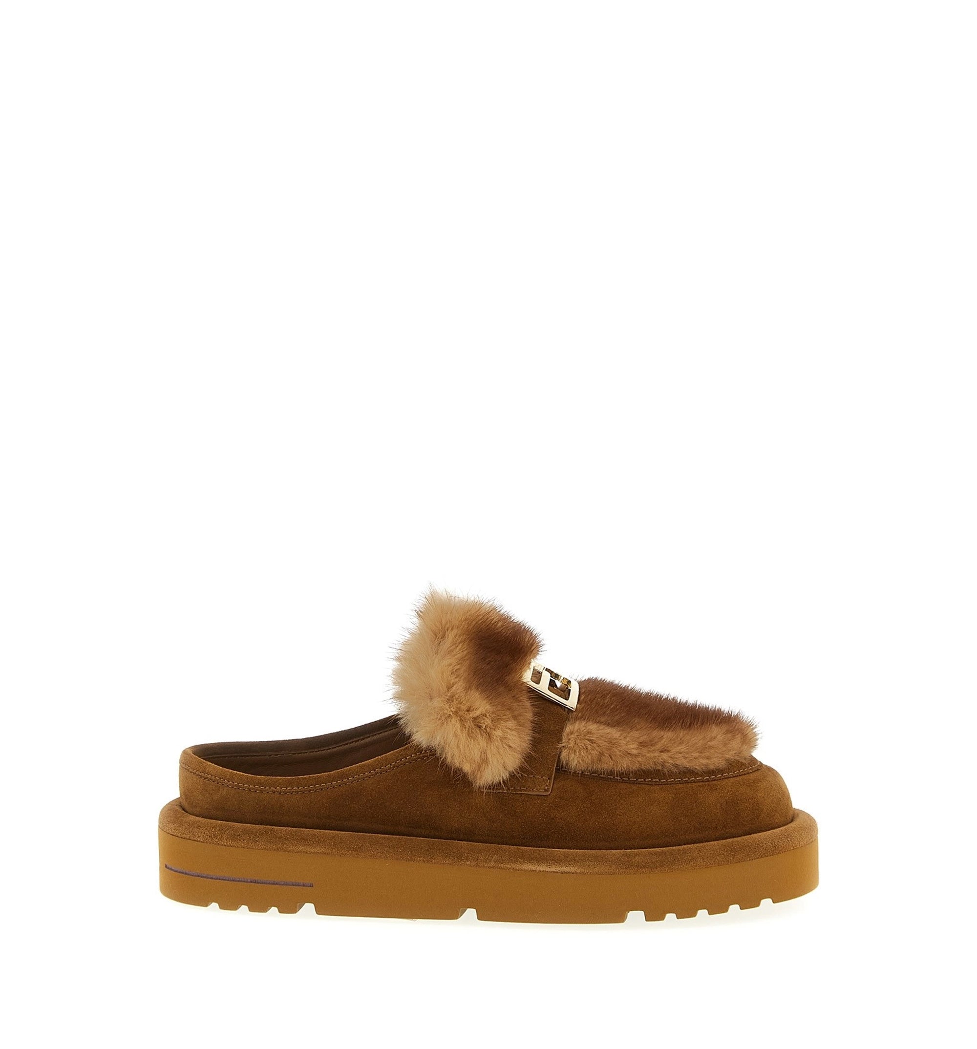 Suede And Fur Sabots