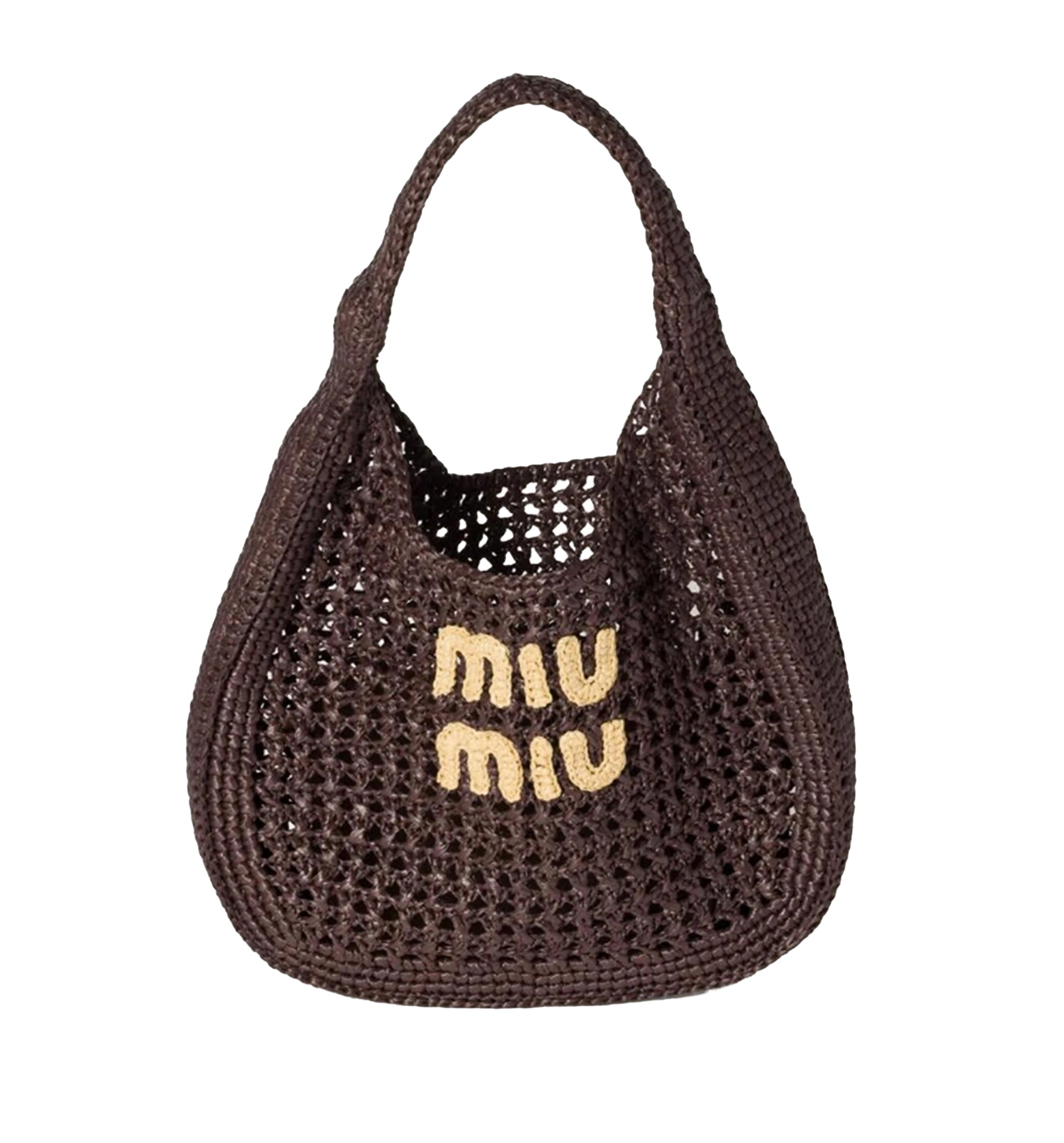 Raffia-effect Woven Hobo Bag
