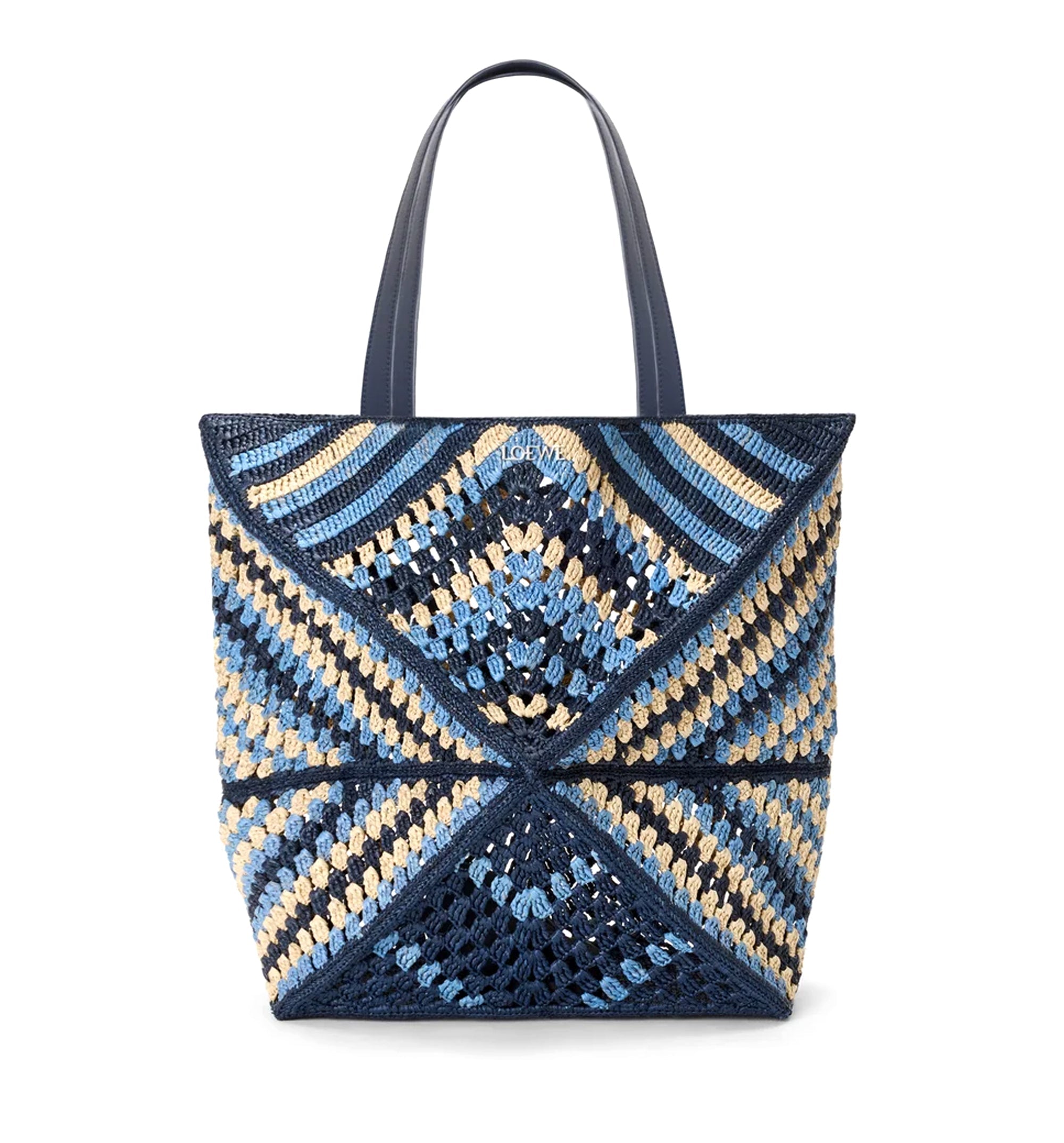 XL Puzzle Fold Tote In Raffia