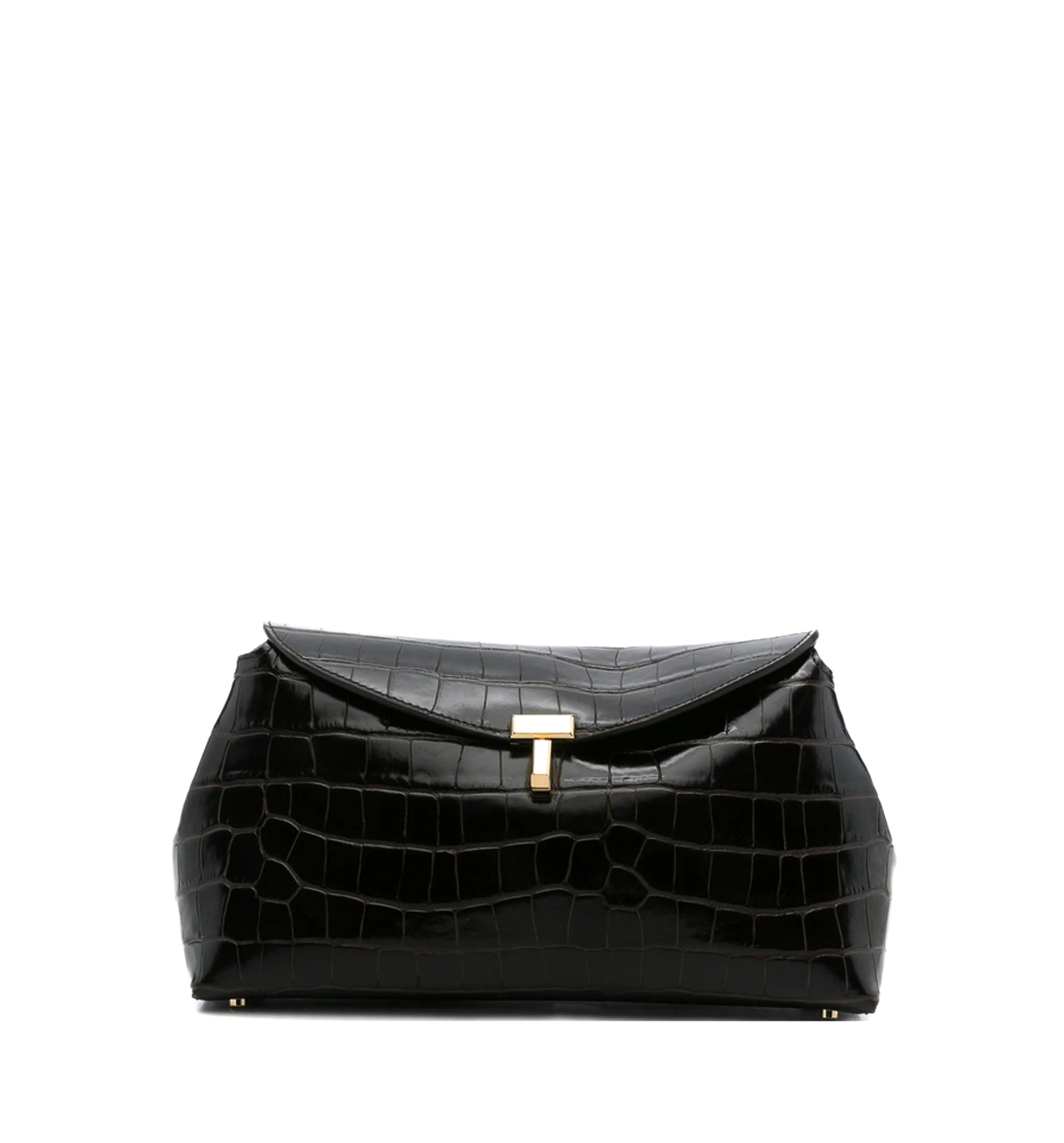 T-Lock Croco-Embossed Clutch