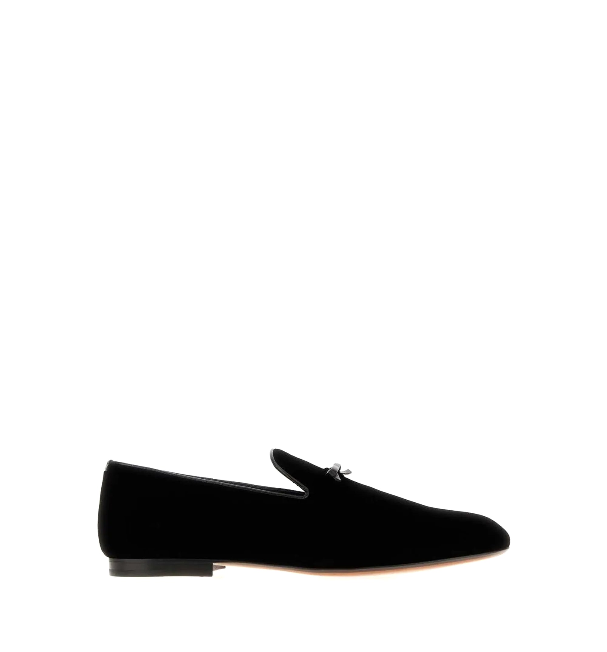 Bow Embellished Velvet Scott Loafers