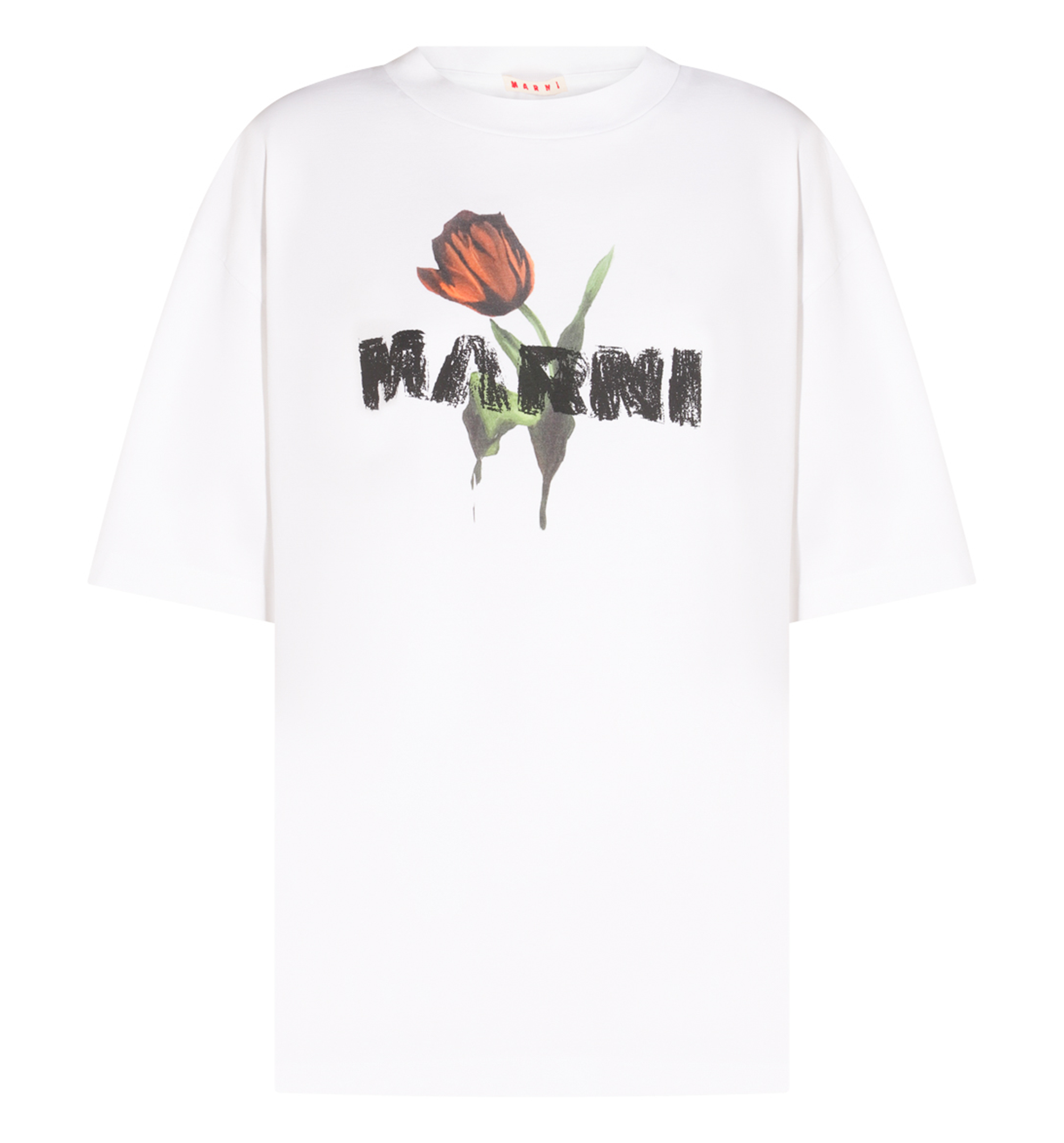 Cotton T-shirt with Tulip Print
