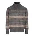 Alpaca, cashmere and wool nordic jacquard high-neck cardigan with zip