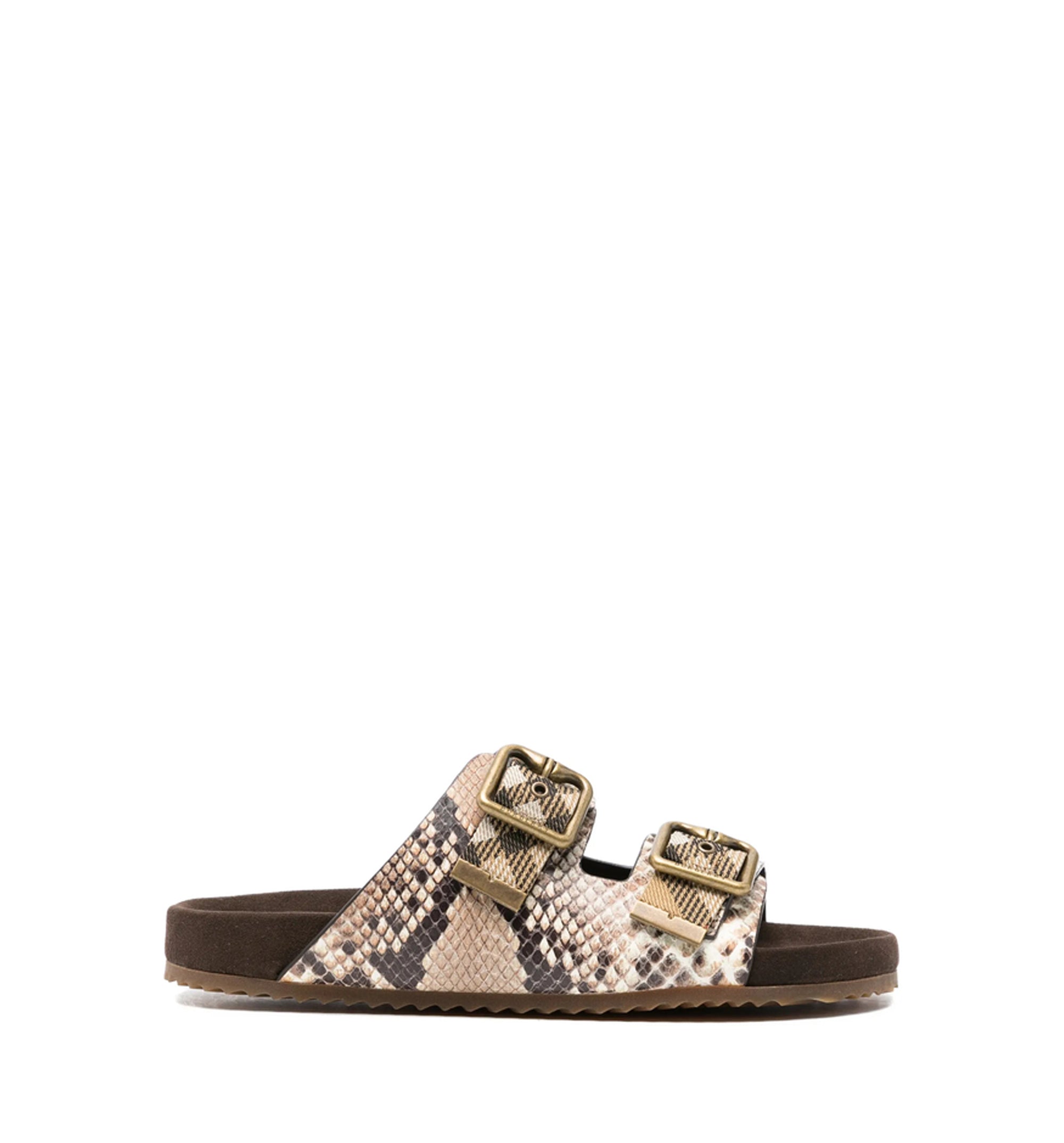 Python-Print Leather Urchin Sandals