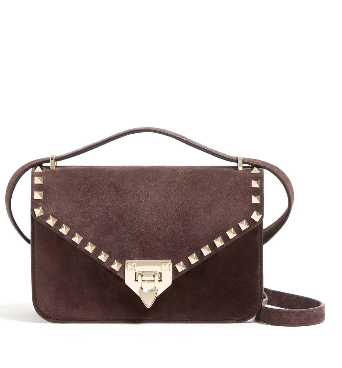 Rockstud Small Shoulder Bag In Suede