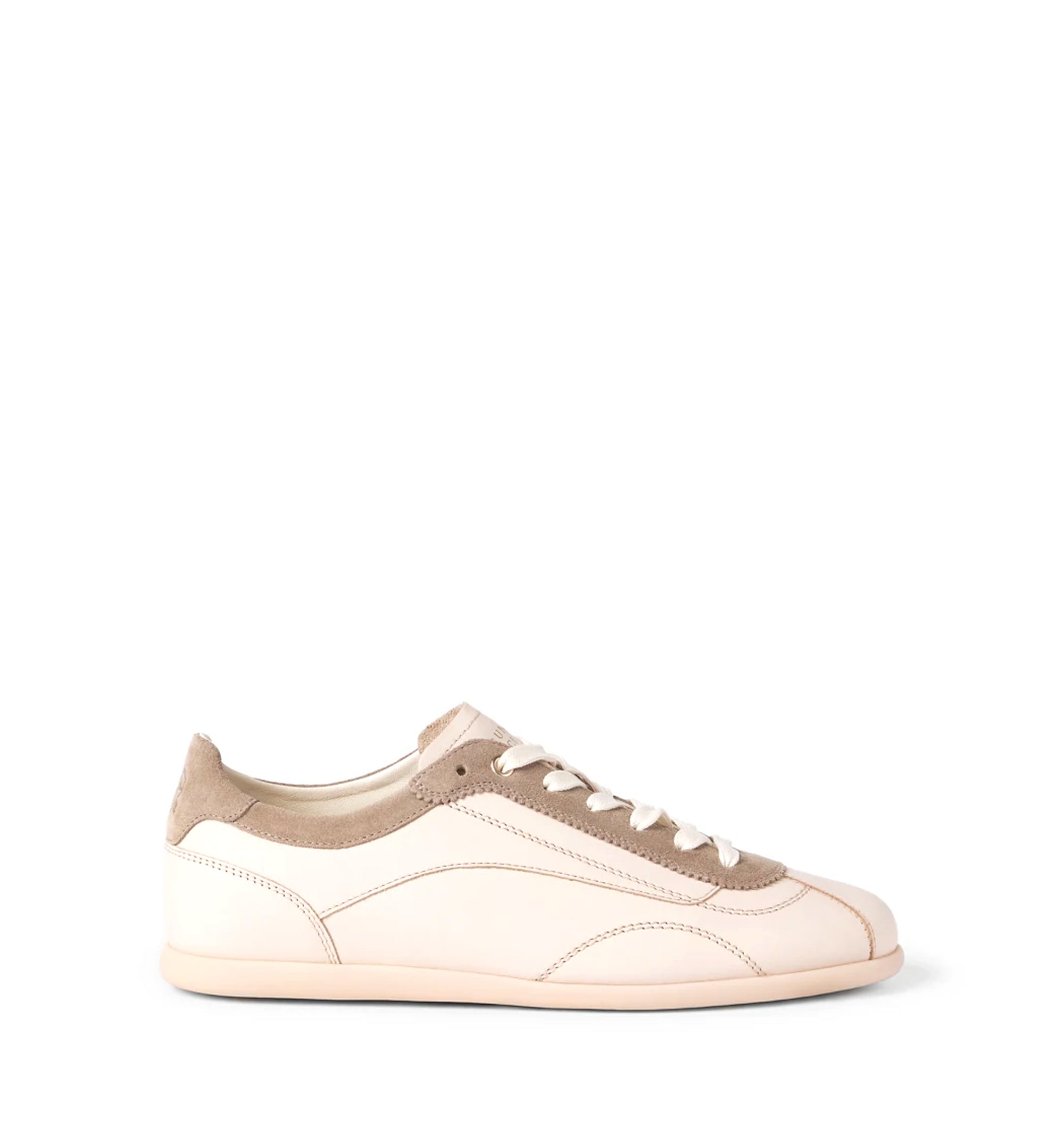 Calfskin and suede sneakers with slim outsole