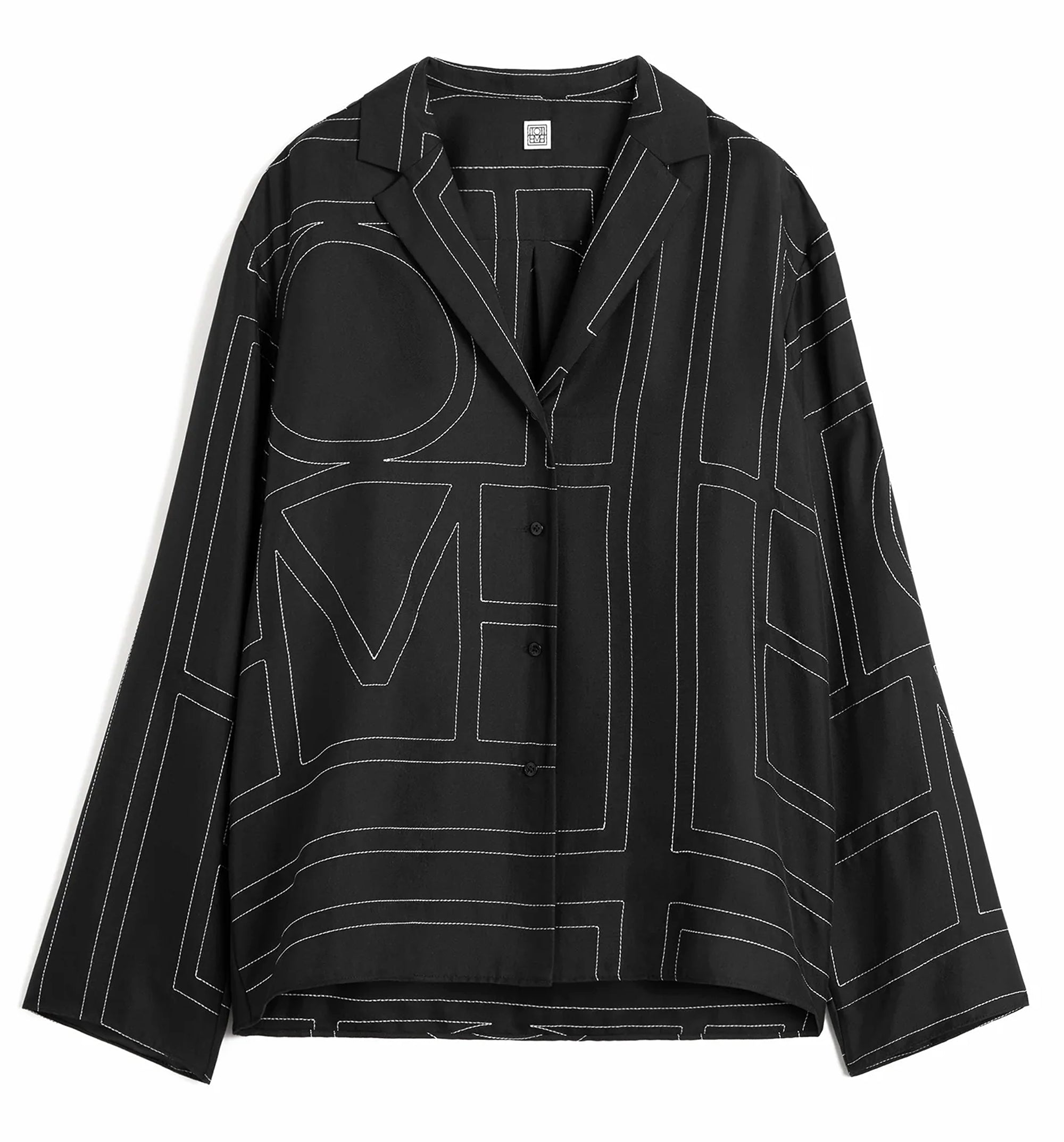 Silk shirt with all-over monogram