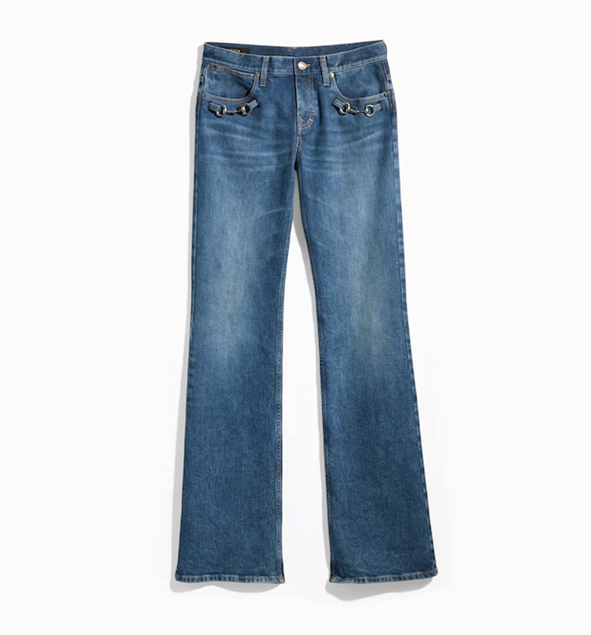 Stretch cotton denim with Horsebit