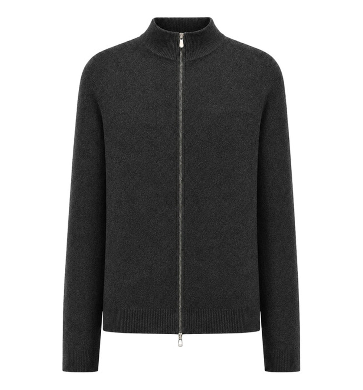 Cashmere high-neck cardigan with zipper