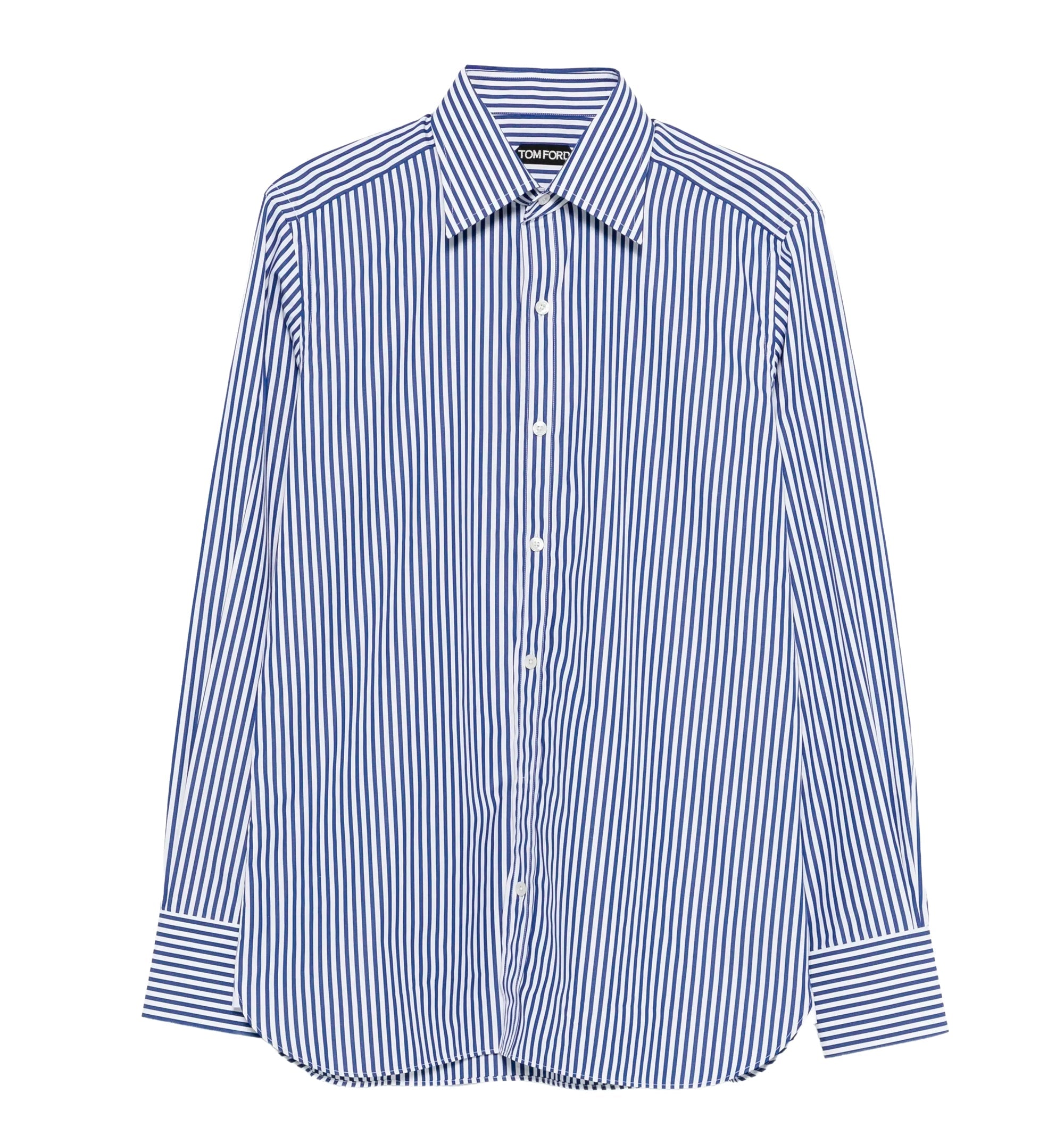 Striped-pattern Button-fastening Shirt