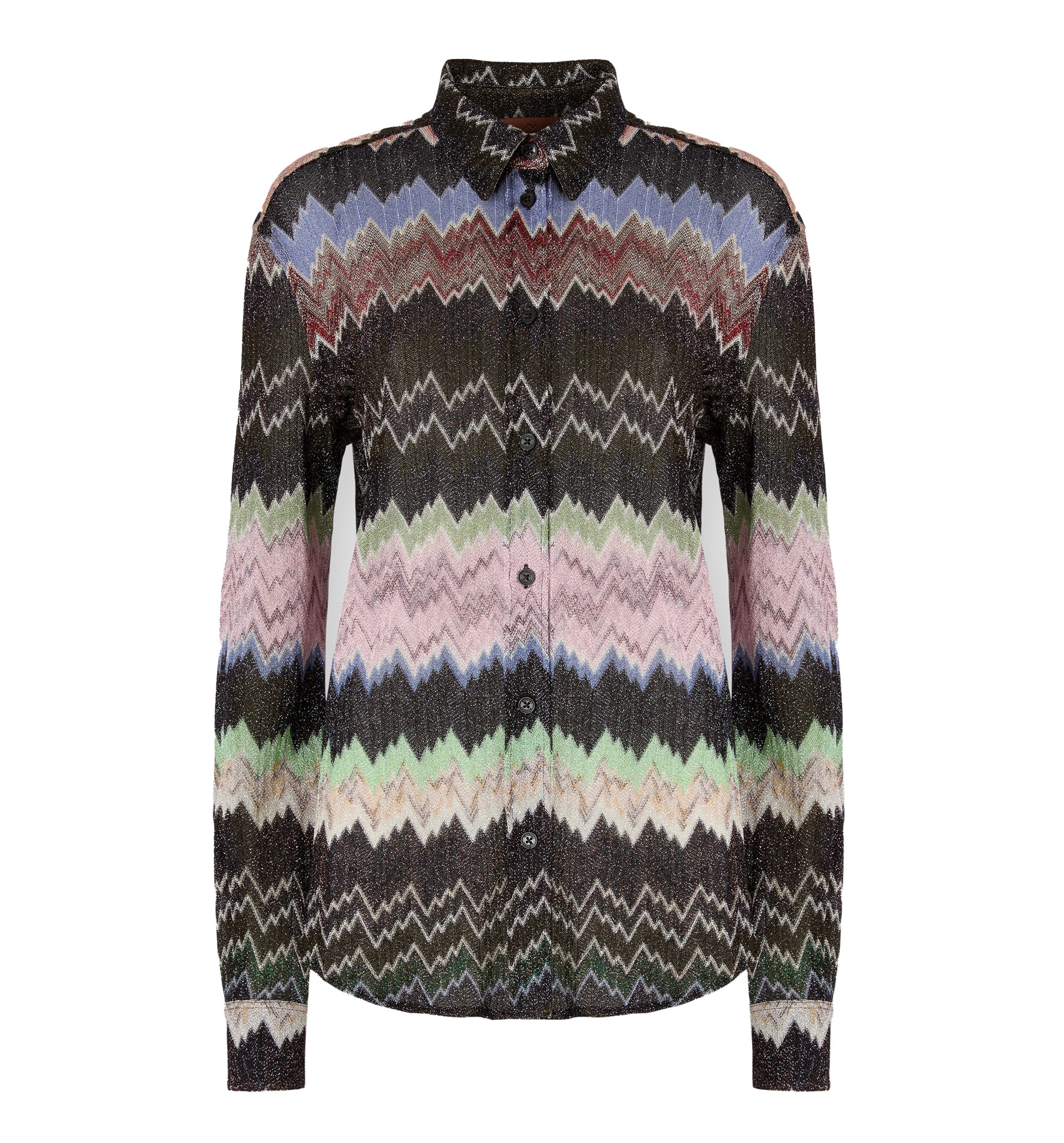 Snake-Pattern Viscose Lamé Shirt