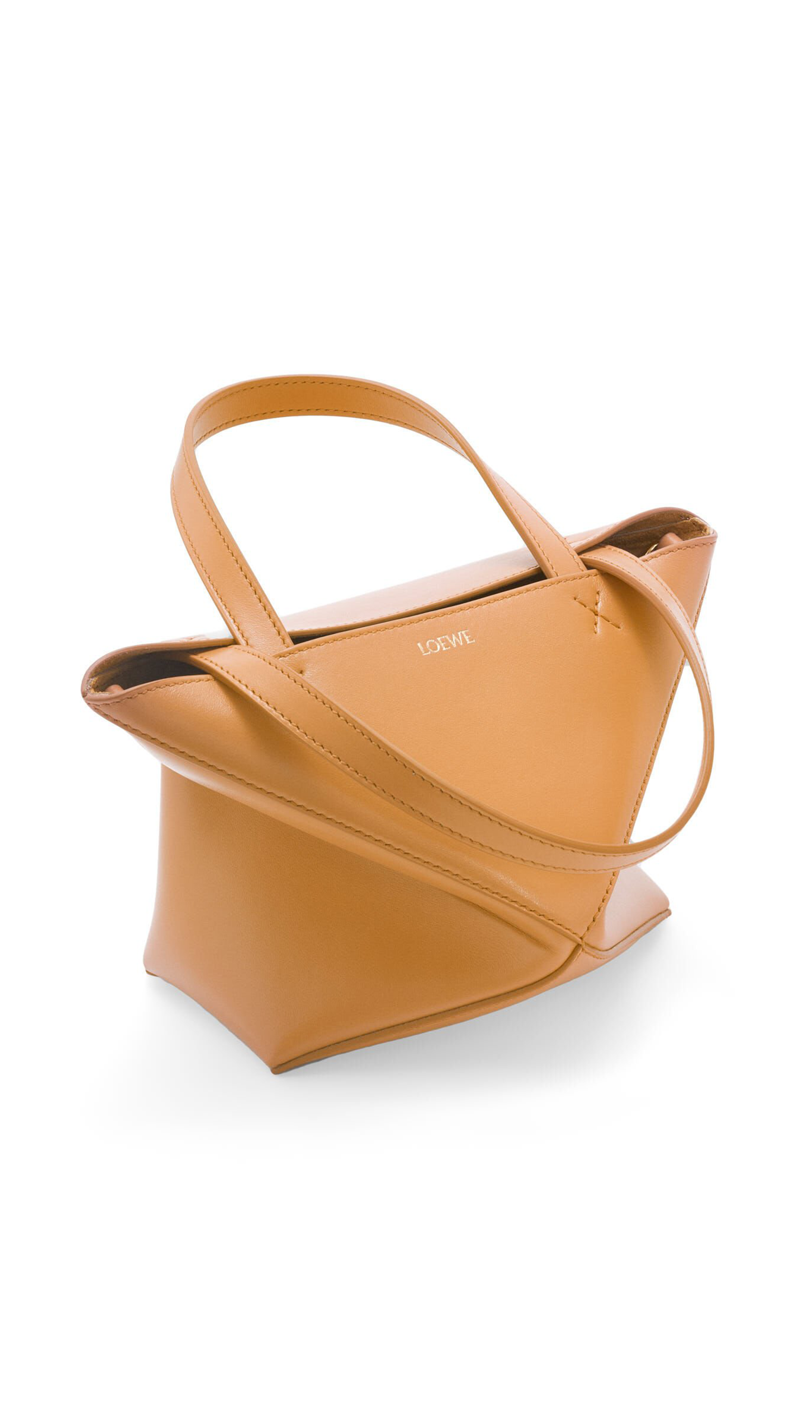 Mini Puzzle Fold Tote in Shiny Calfskin