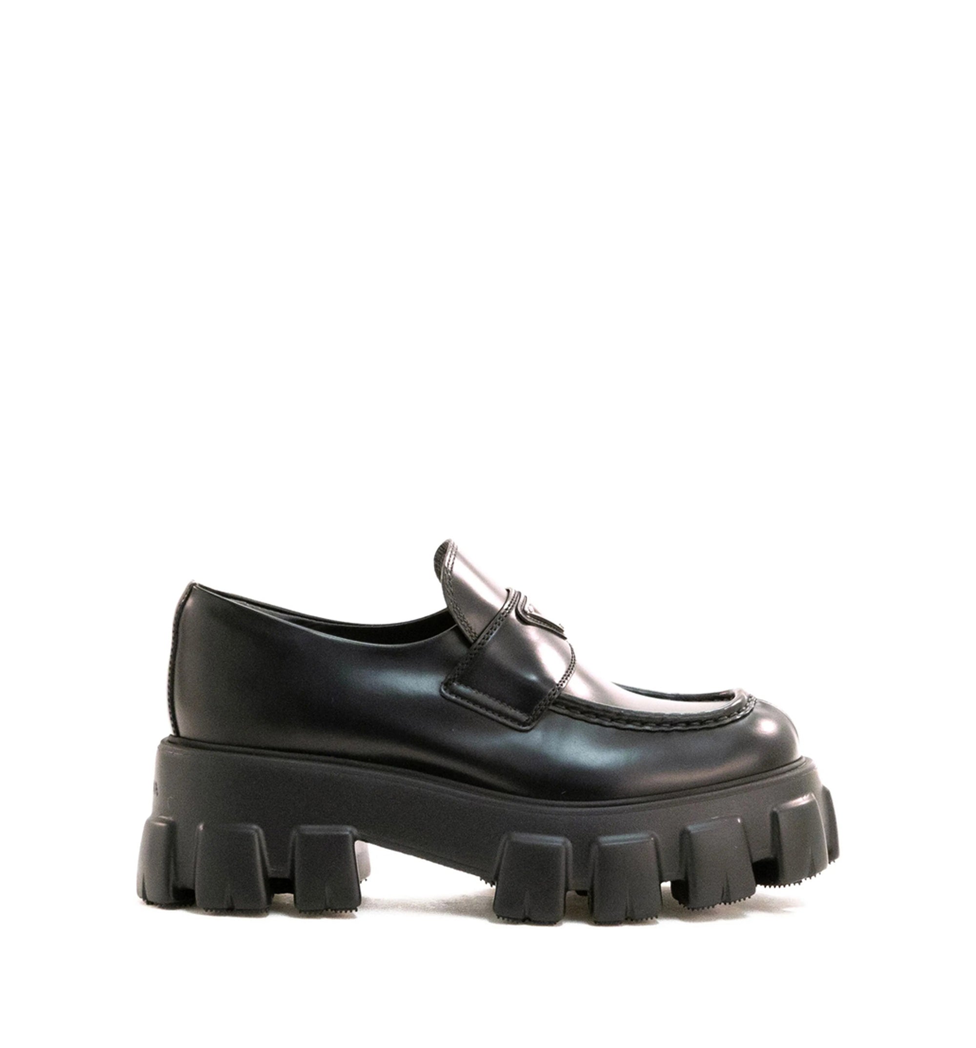 Brushed Leather Monolith Loafers