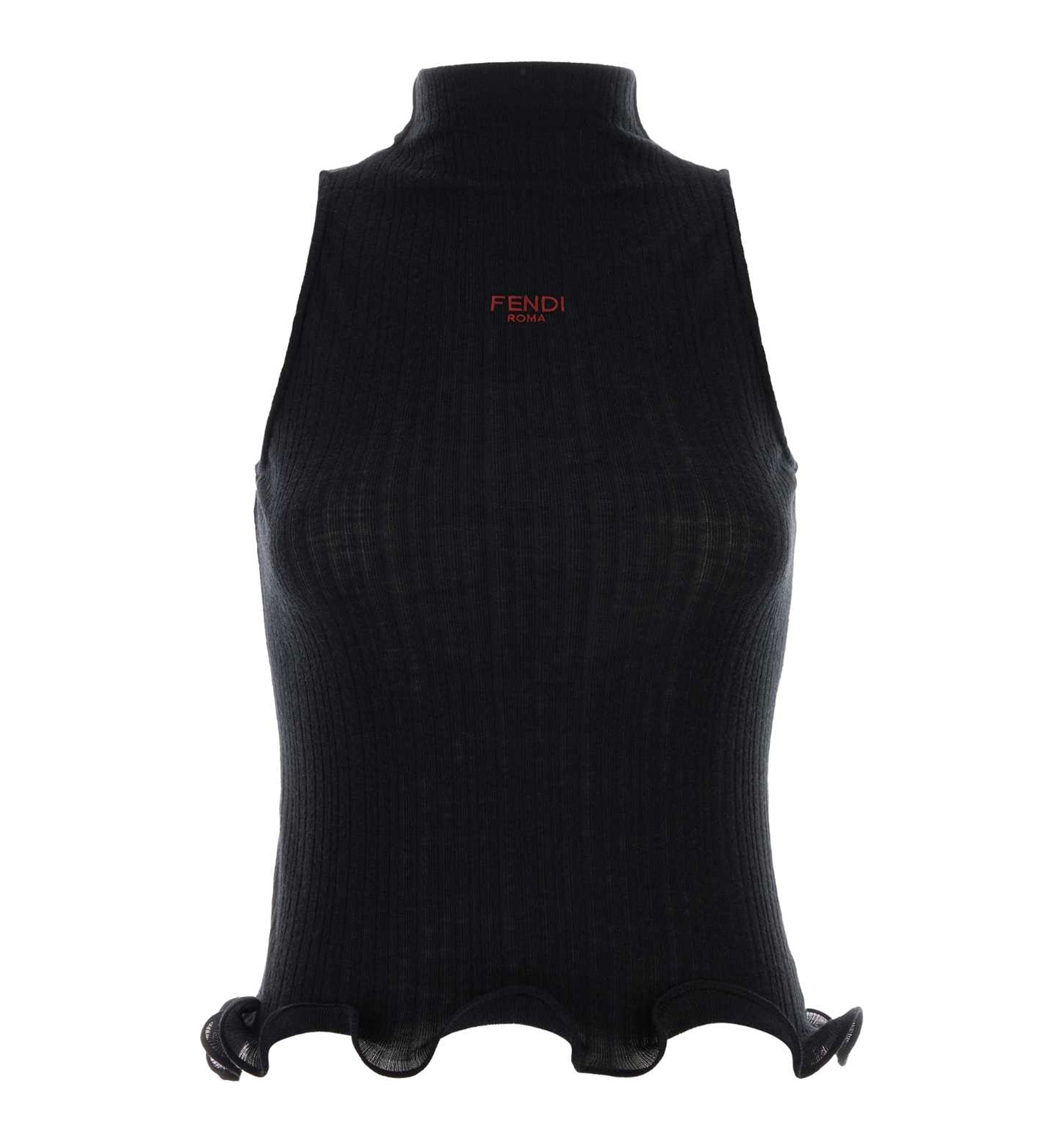 Fendi Roma Ribbed Cotton Top