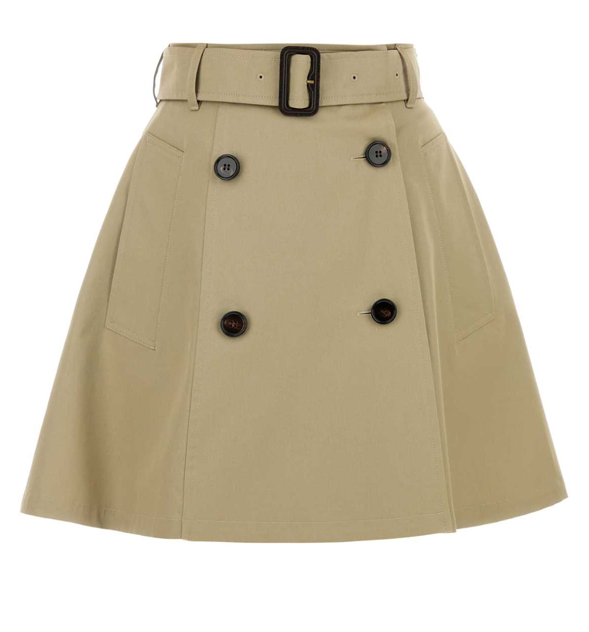 Gabardine Trench Mini Skirt