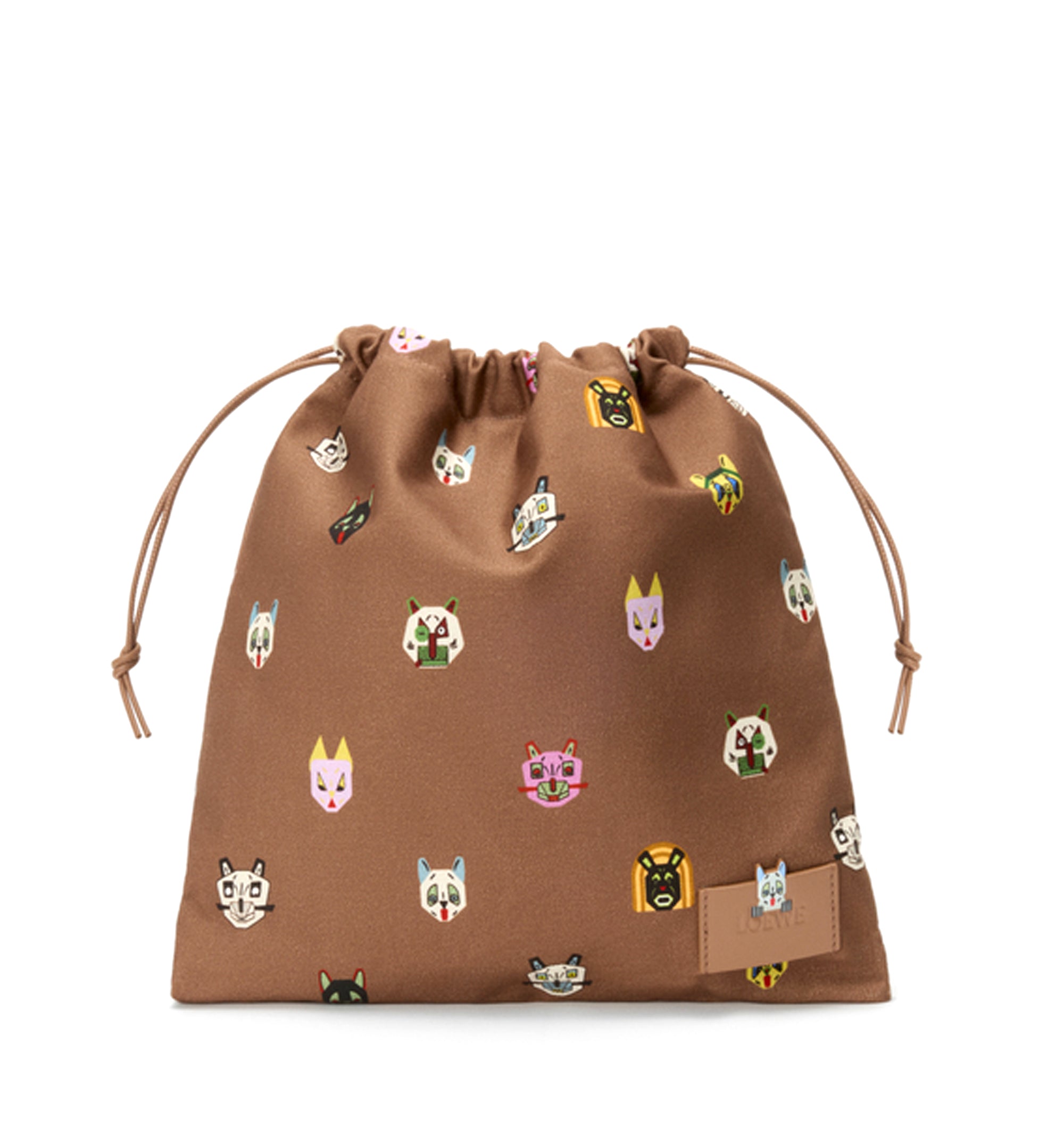 Cats Small Drawstring Pouch in Canvas