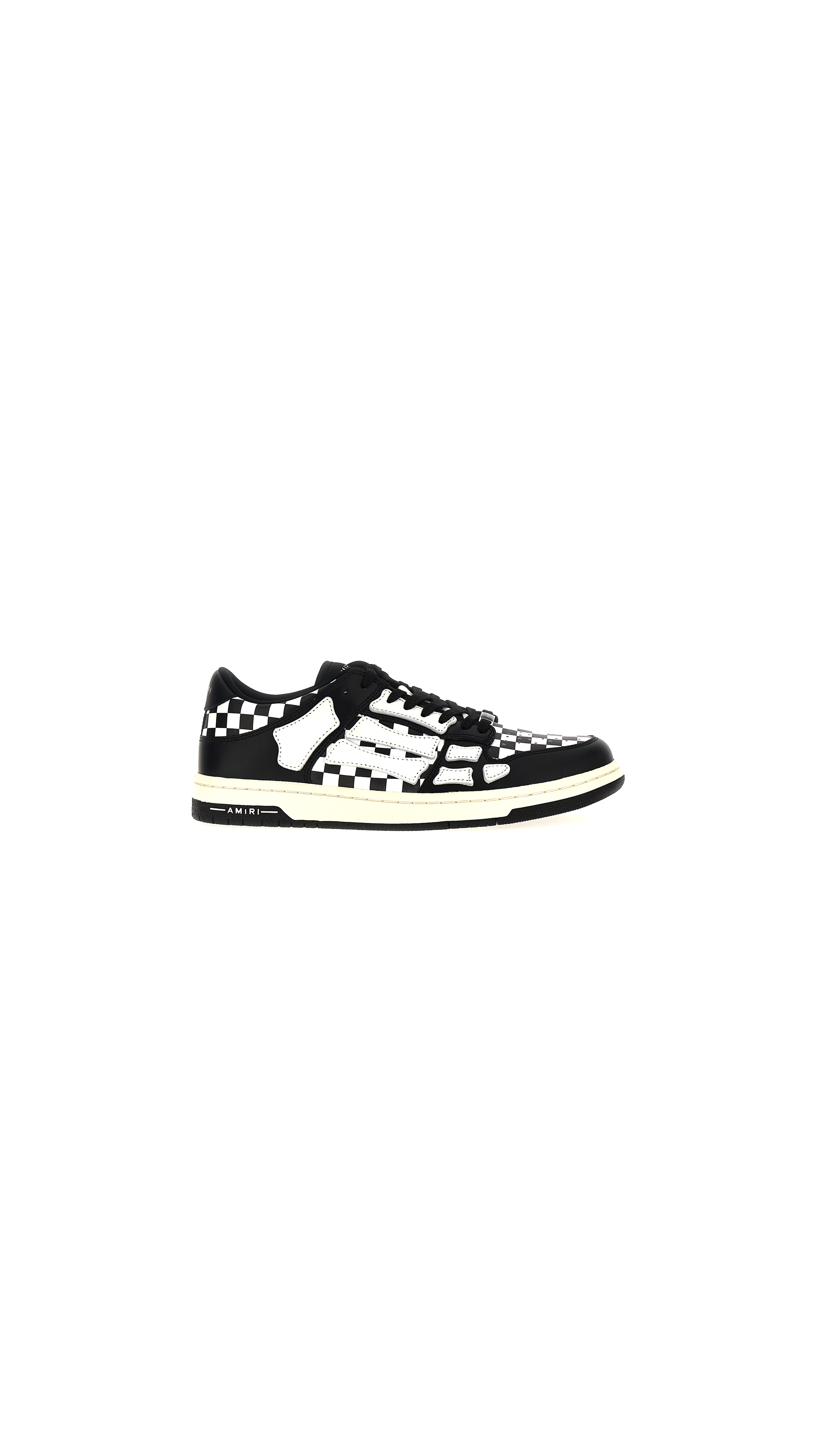 Checkered  Skel Low Top Sneakers - Black