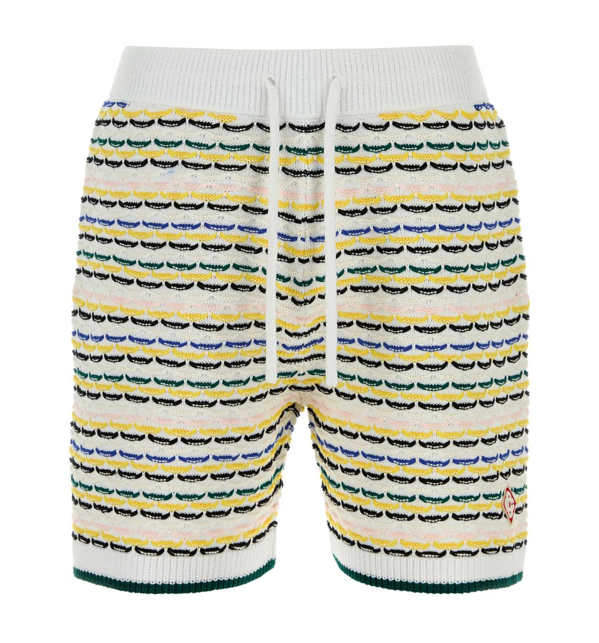 Tuck Stitch Embroidered Bermuda Shorts