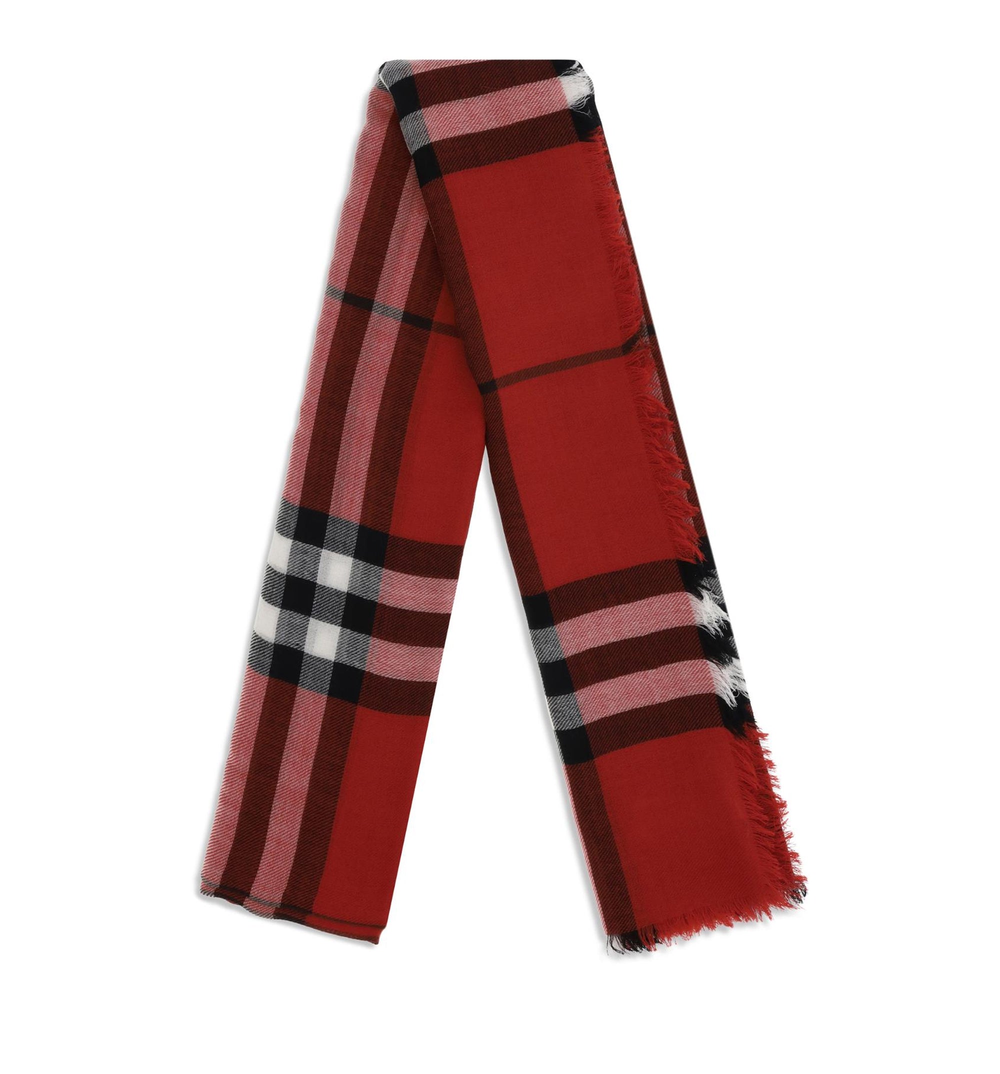 Wool Check wide Scarf