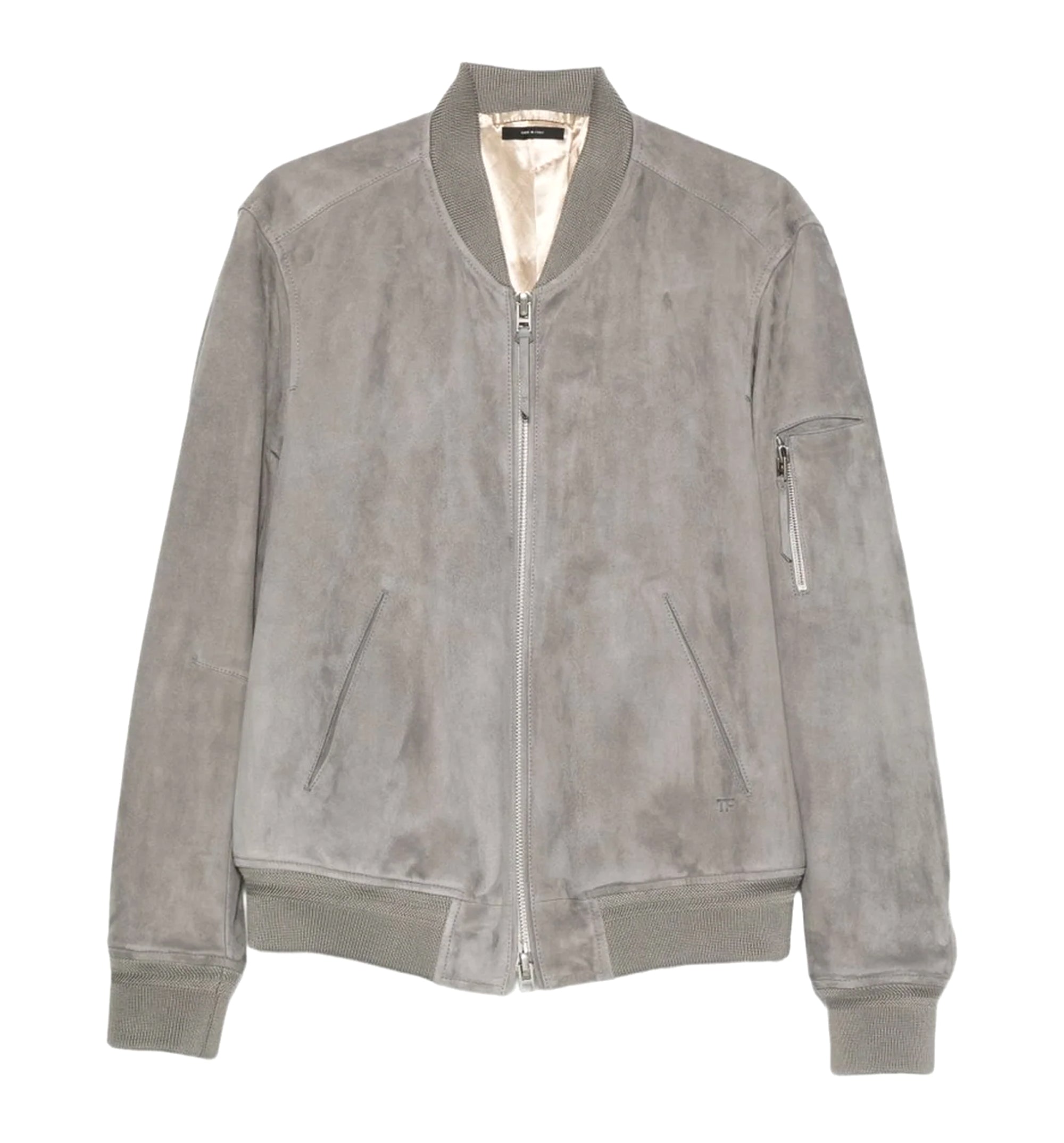 Suede Leather Bomber Jacket