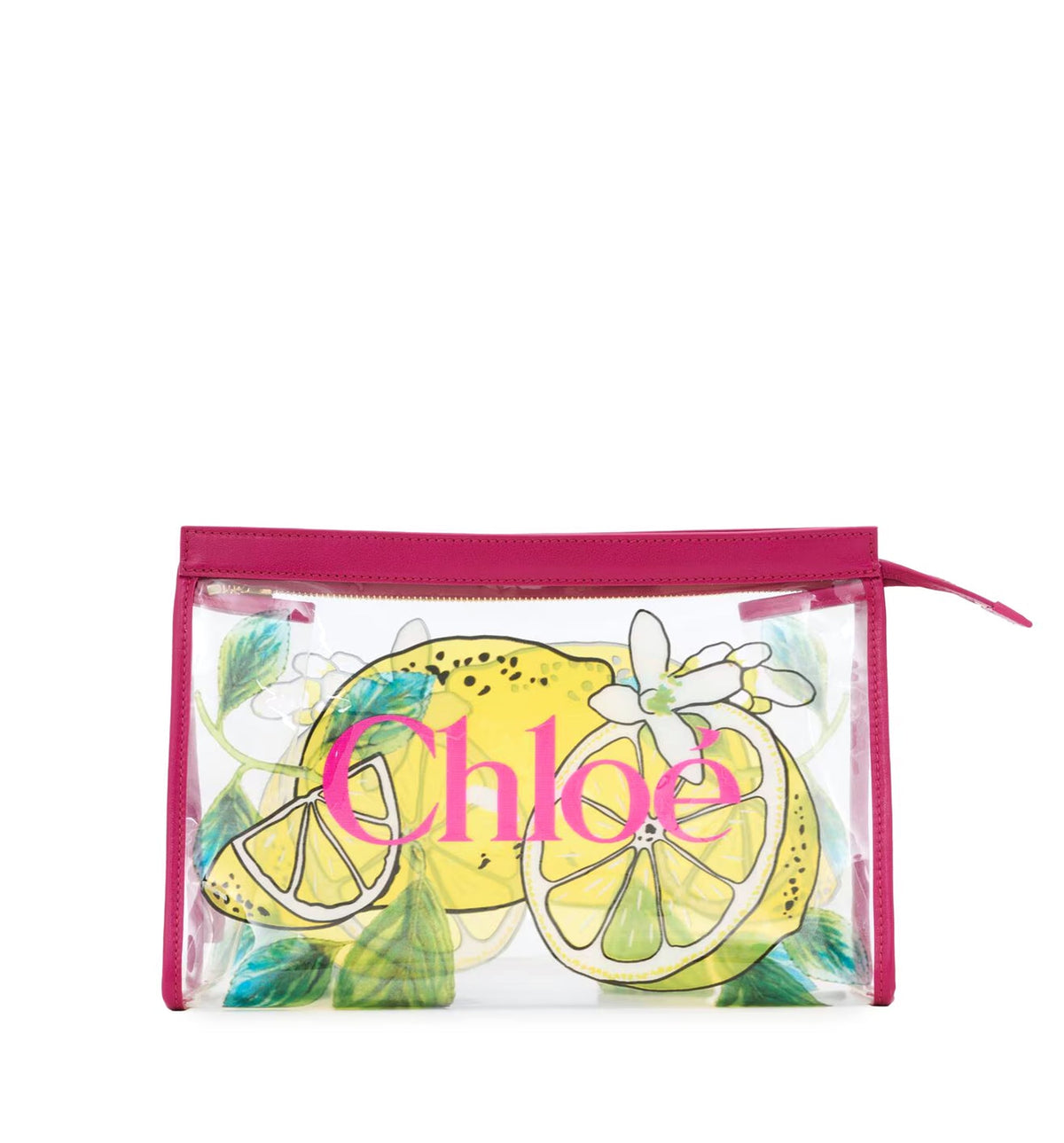 Chloé Soleil zipped pouch in lemon-print jelly