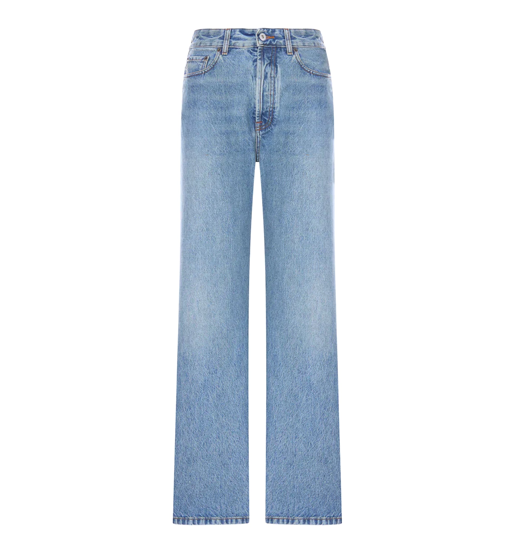 Five-pocket washed denim jeans