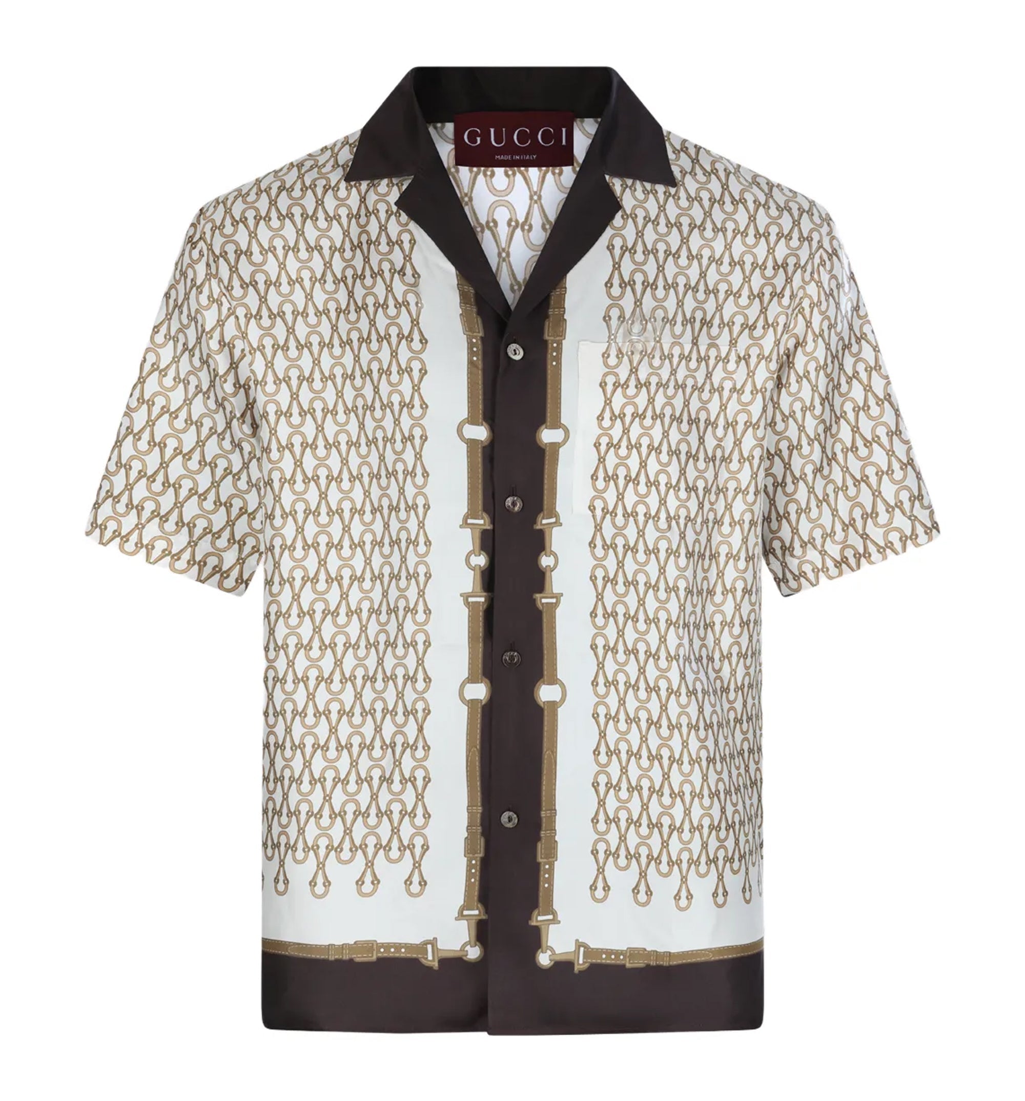Printed Silk Twill Bowling Shirt