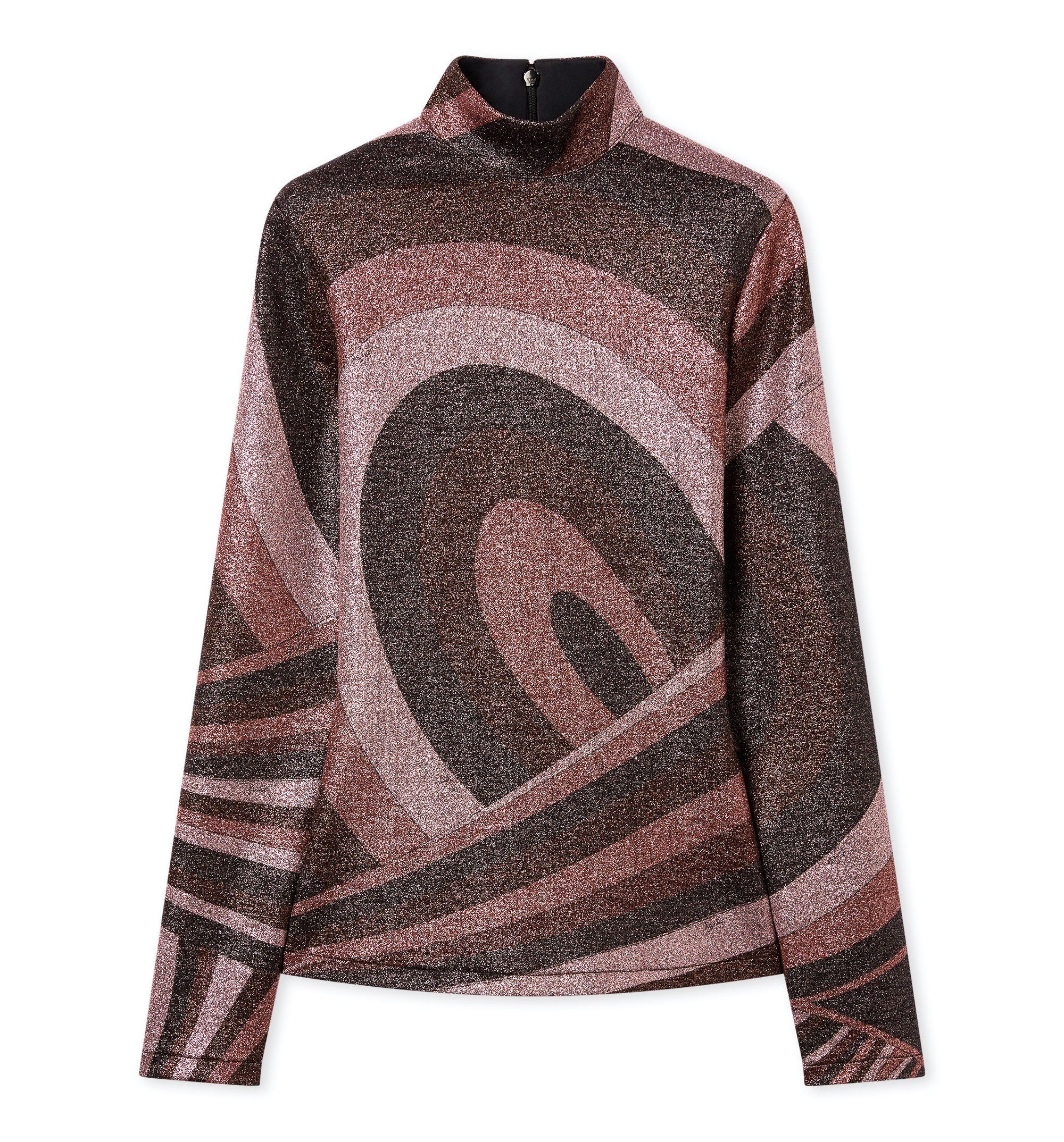 Iride Print High-Neck Lurex Top