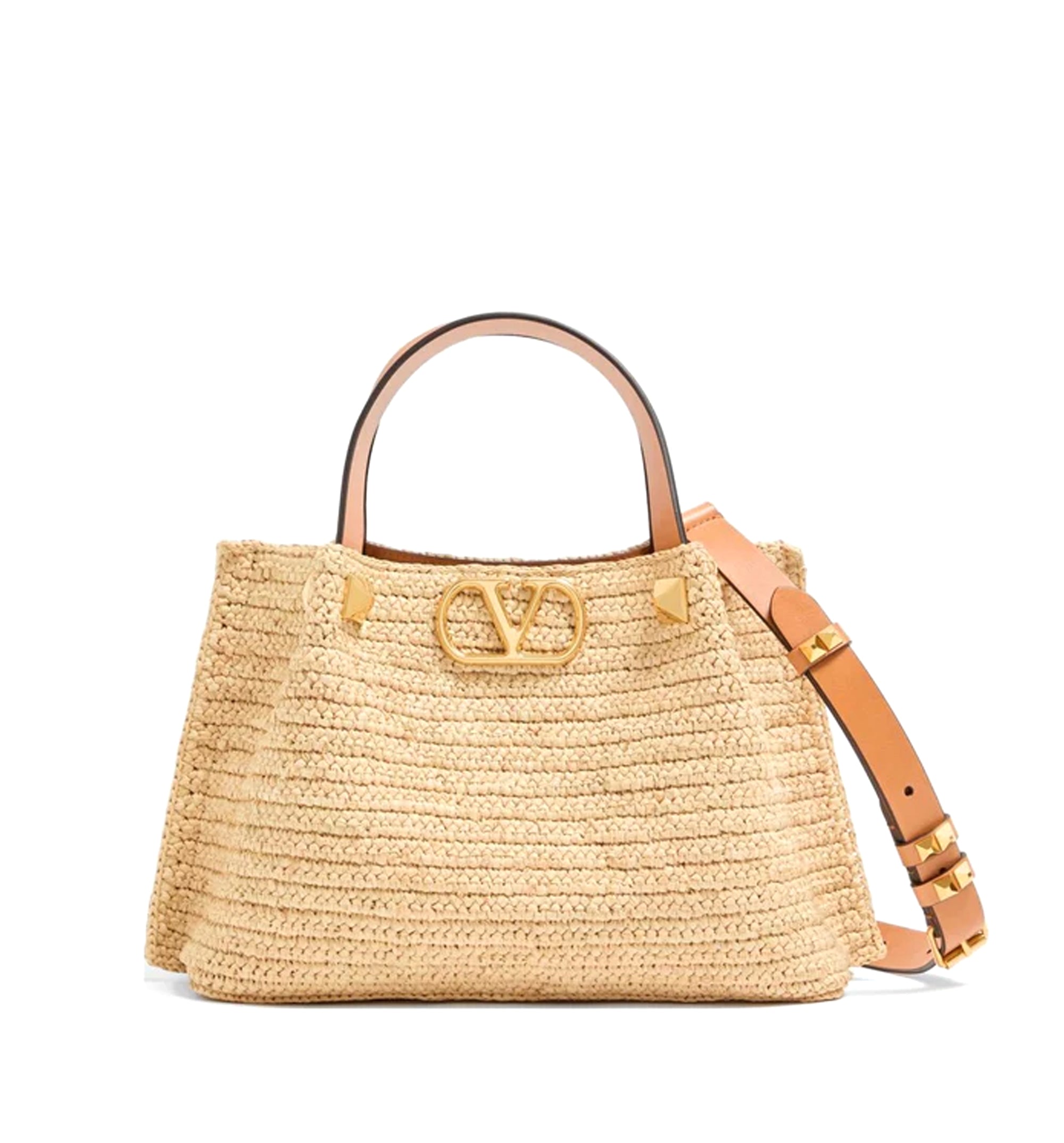 VLogo Signature Small Rafia Tote Bag