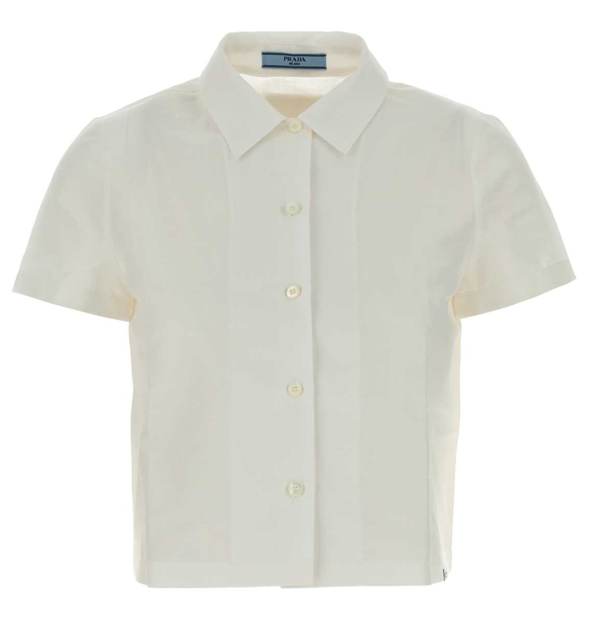 Short-Sleeved Cotton And Linen Shirt