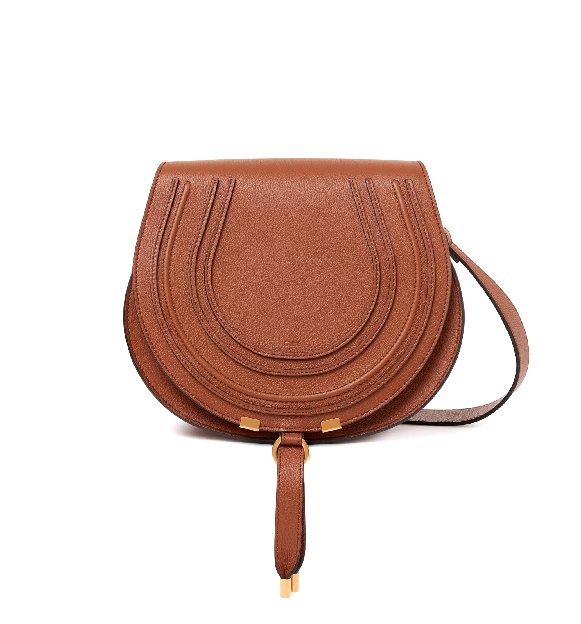 Marcie saddle bag in grained leather