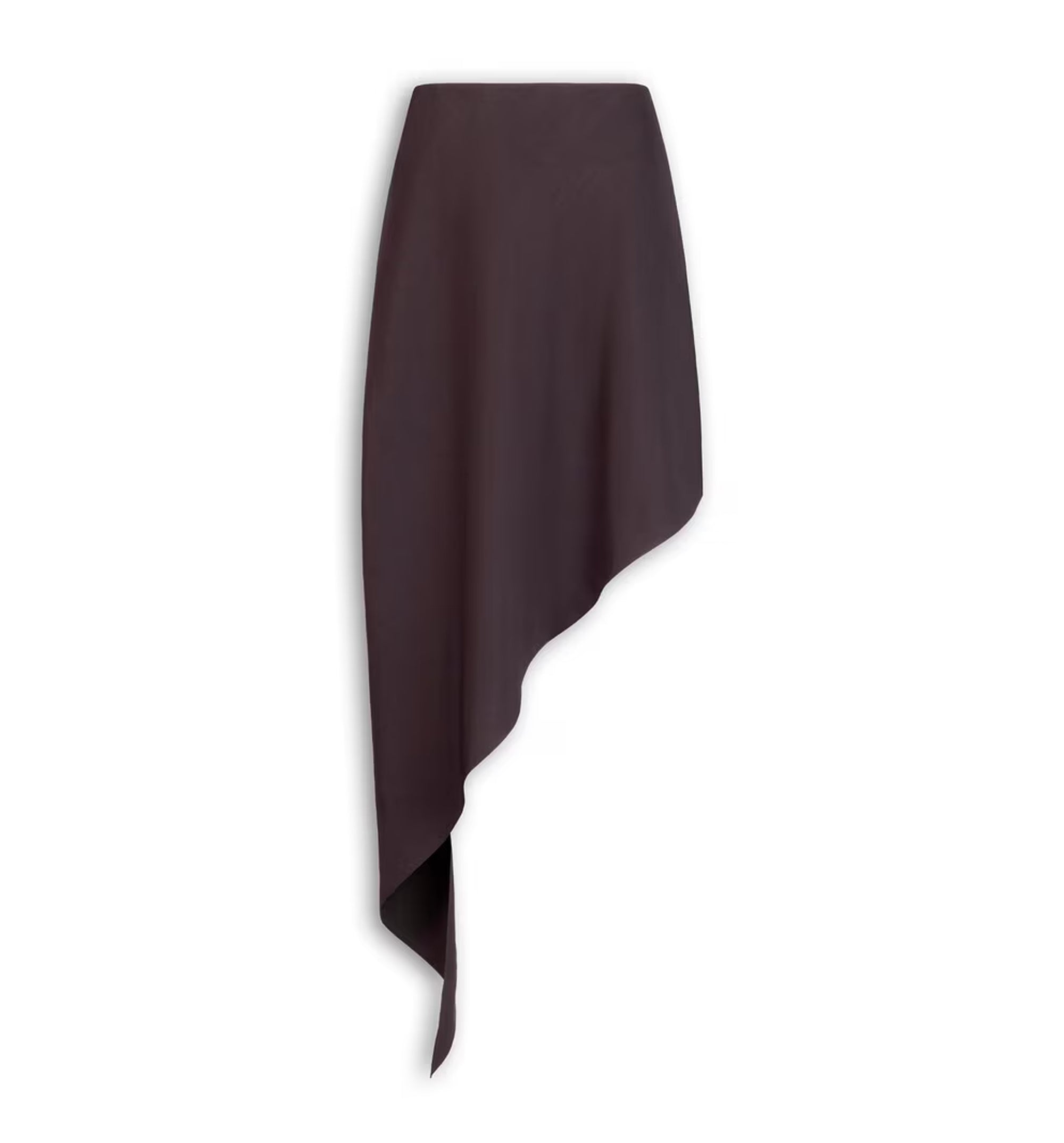 Asymmetric paper and viscose skirt