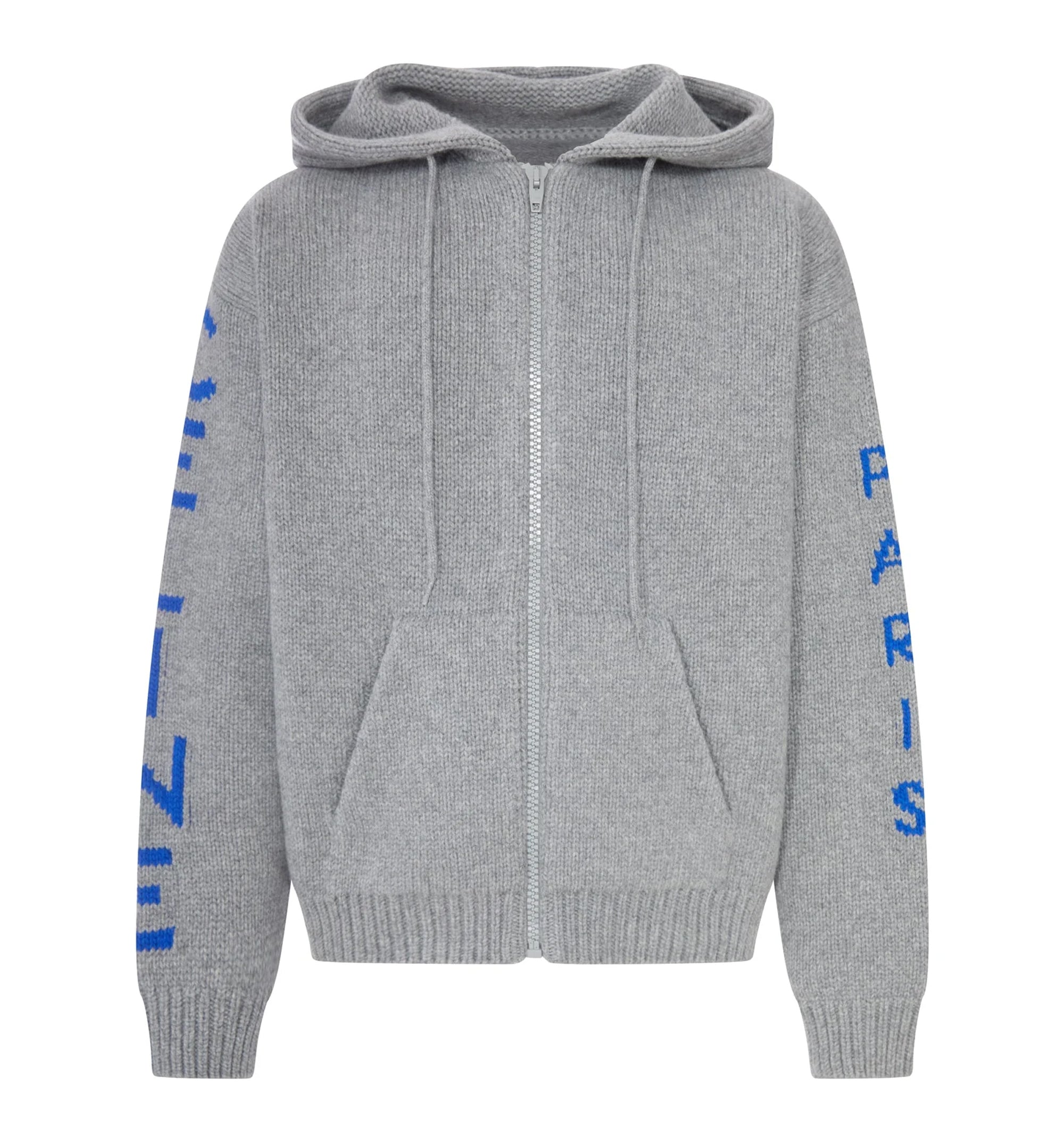 Hooded Ribbed Knit Zip-Up Cardigan