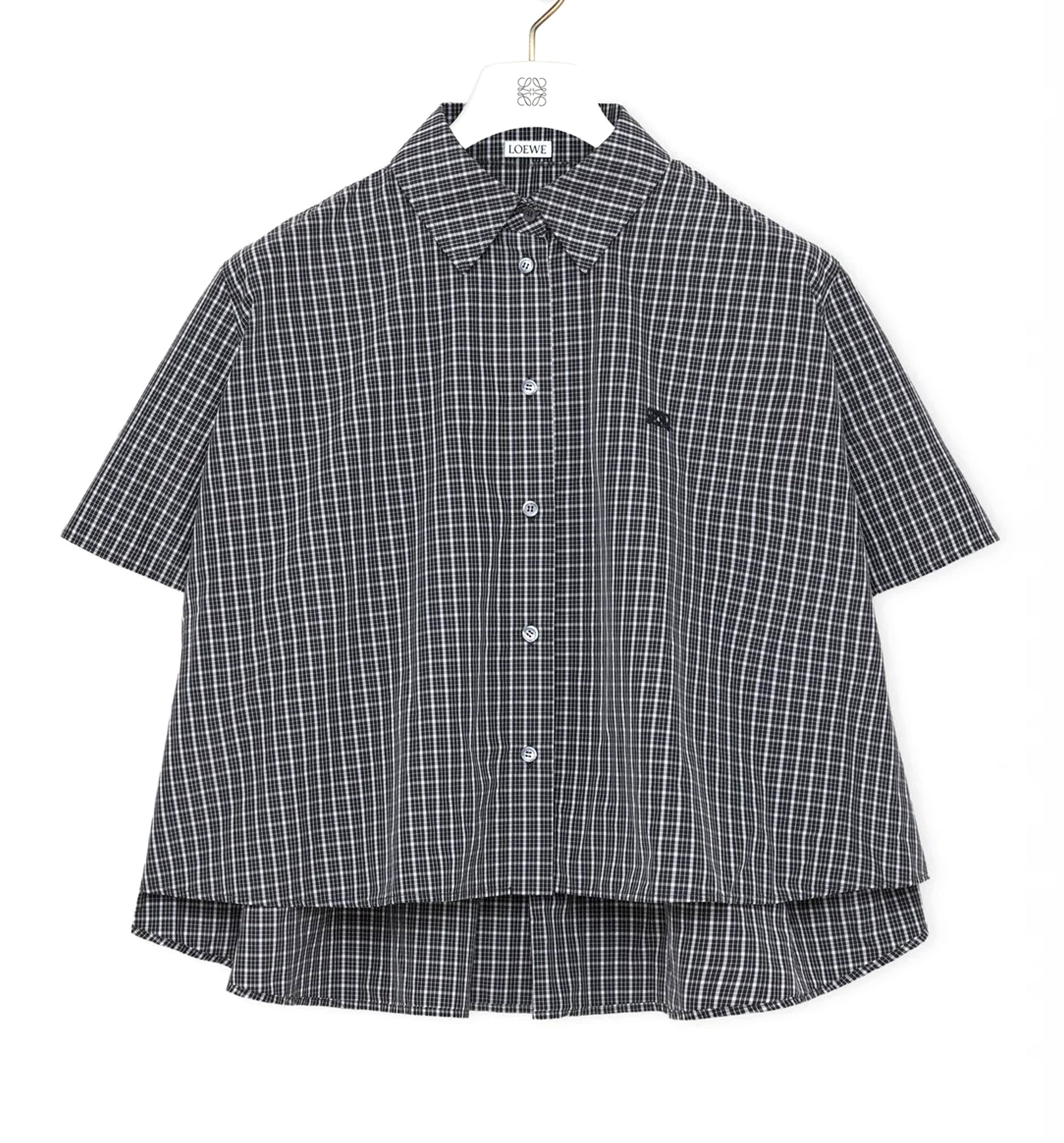 Short Sleeve Trapeze Shirt in Technical Cotton