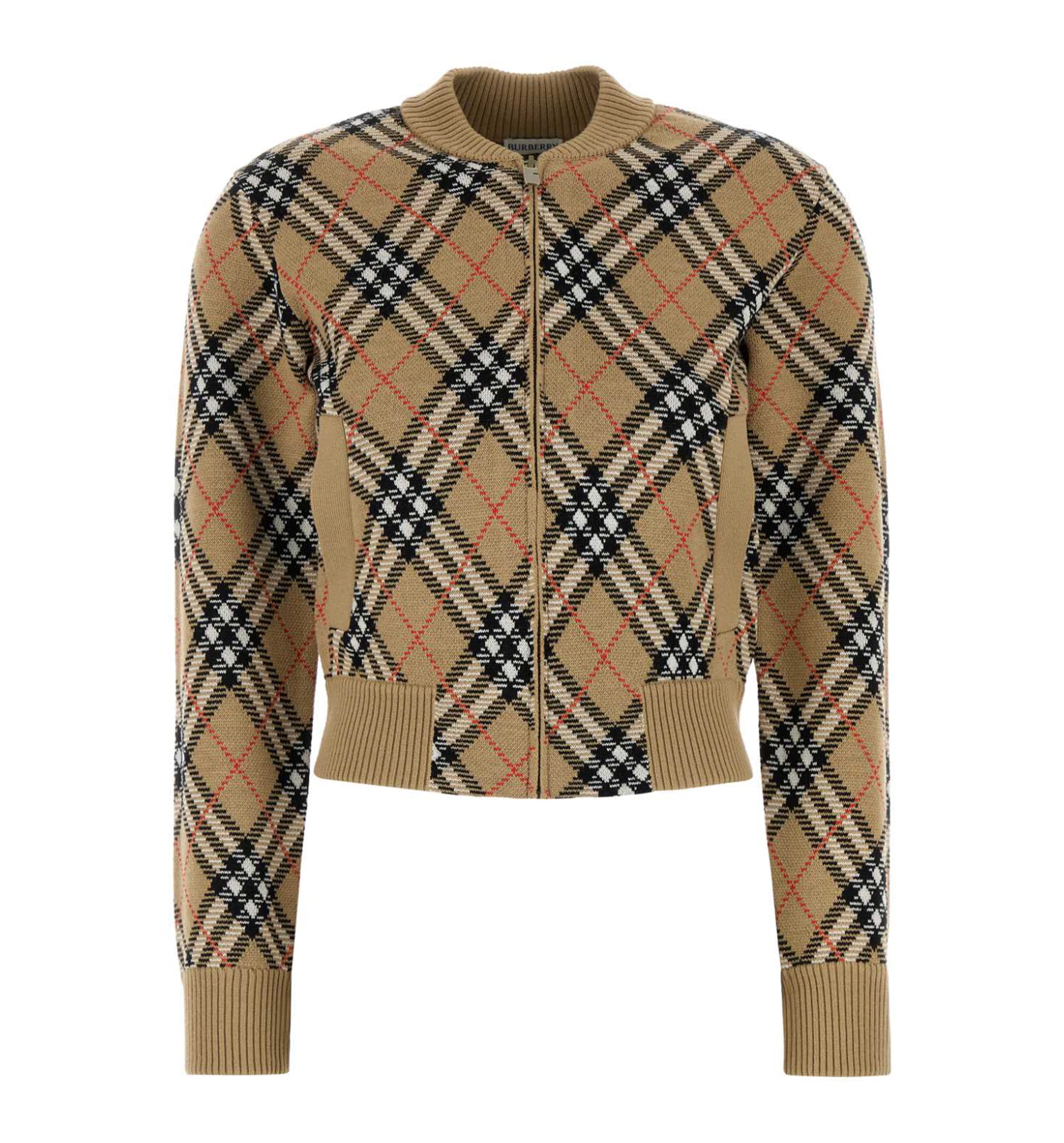 Embroidered Wool Blend Cardigan