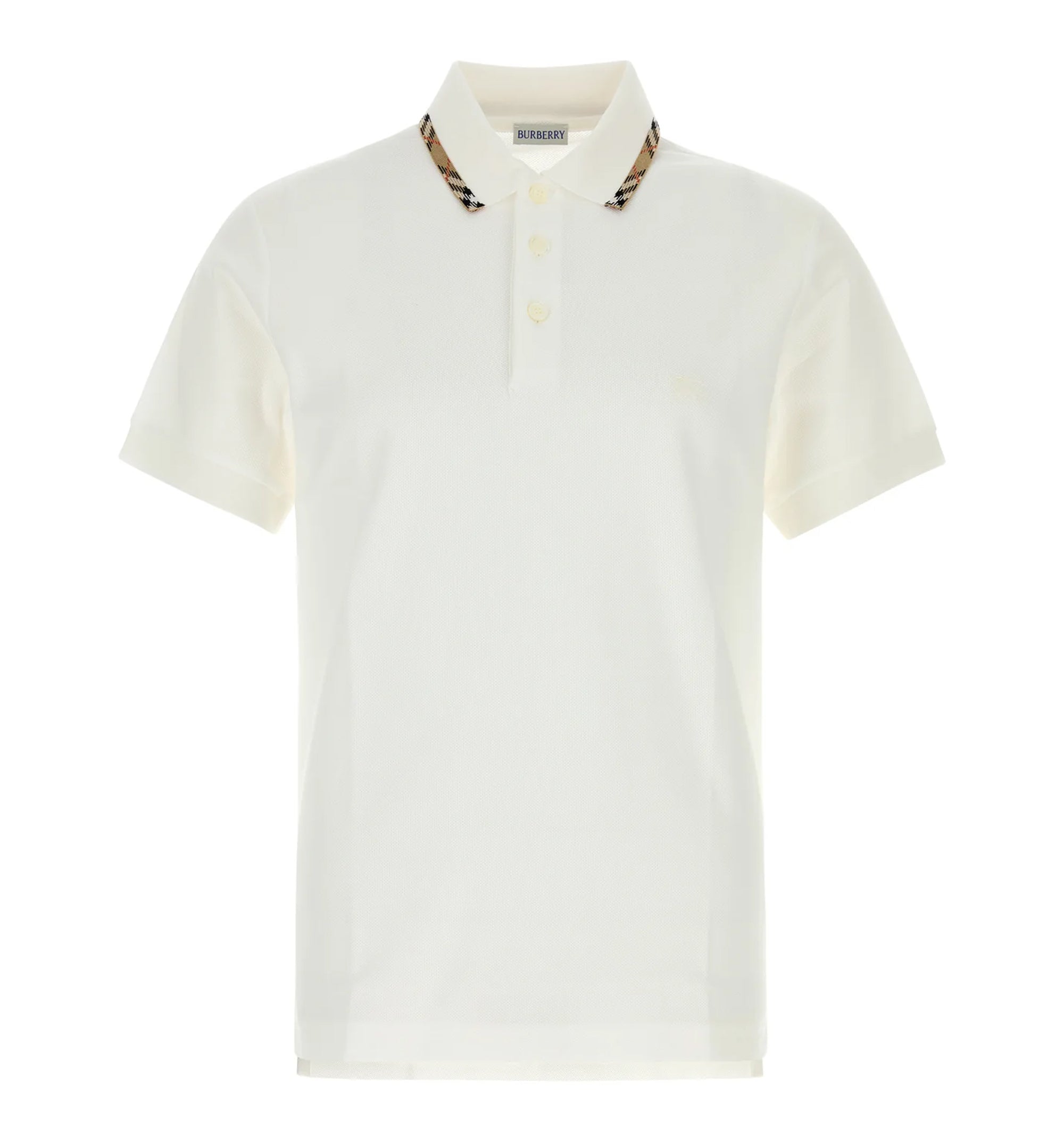 Check-Trim Cotton Polo Shirt