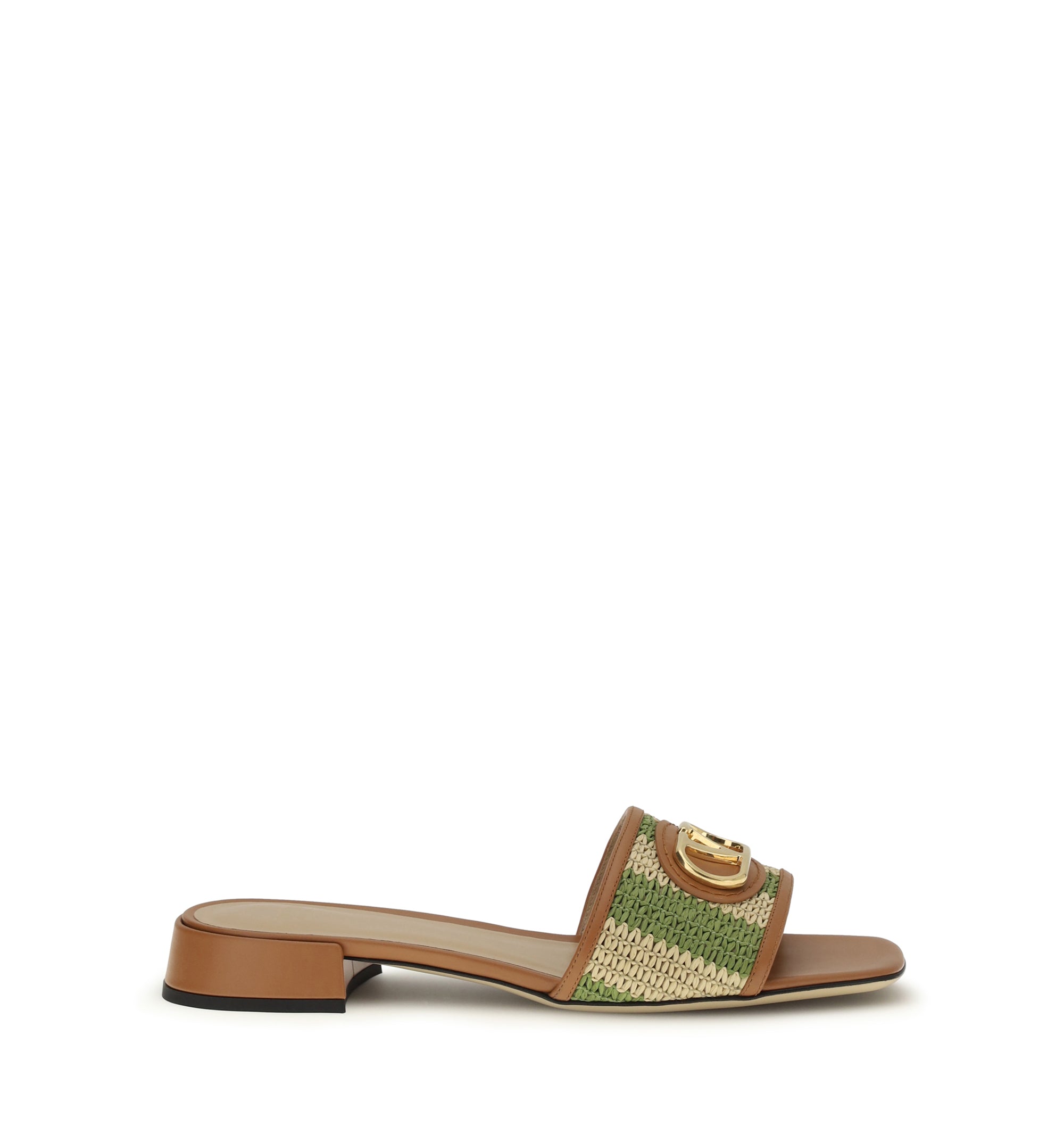 VLogo Signature Raffia Slide Sandals