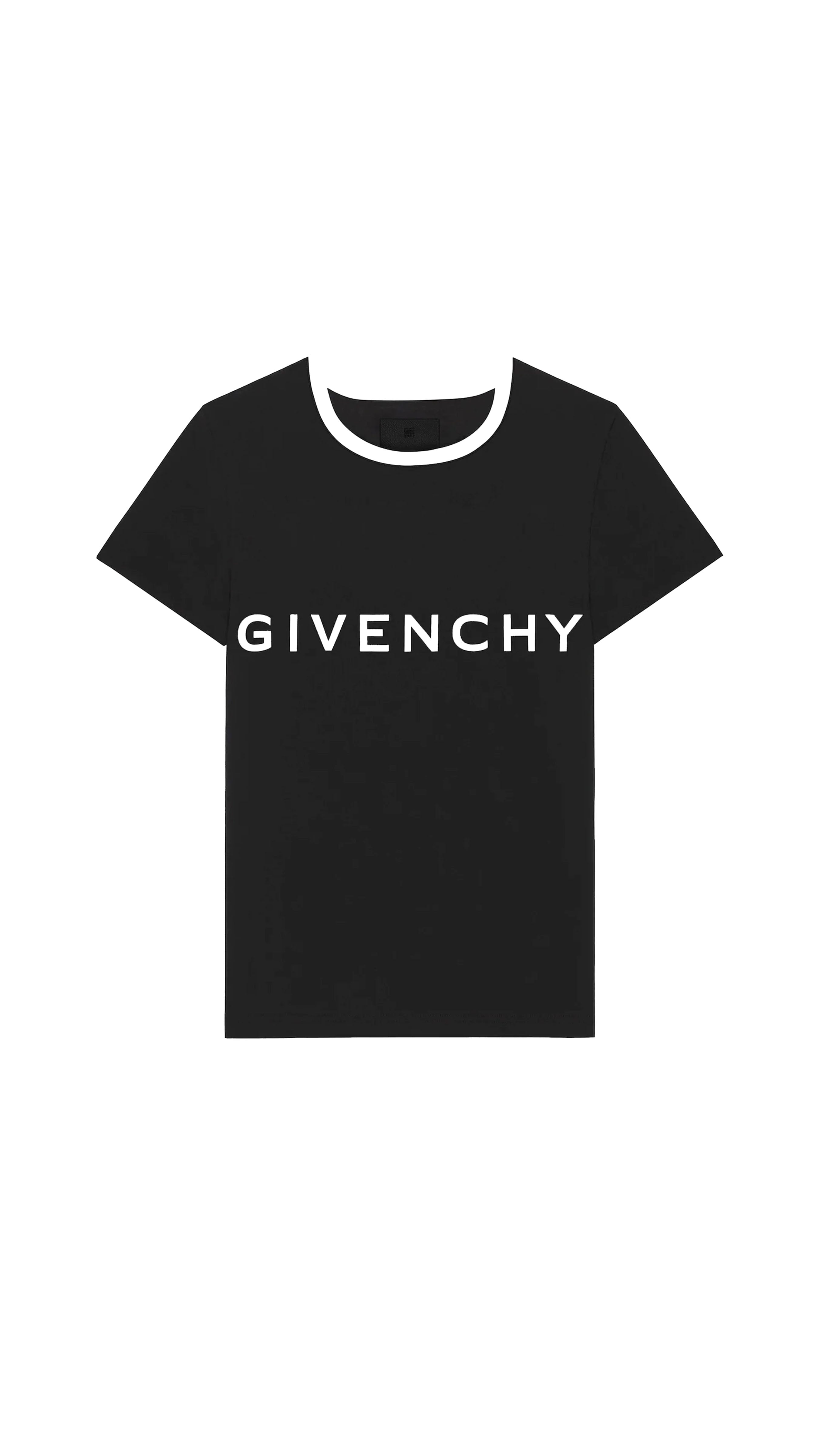 Archetype Slim Fit T-shirt In Cotton - Black/White