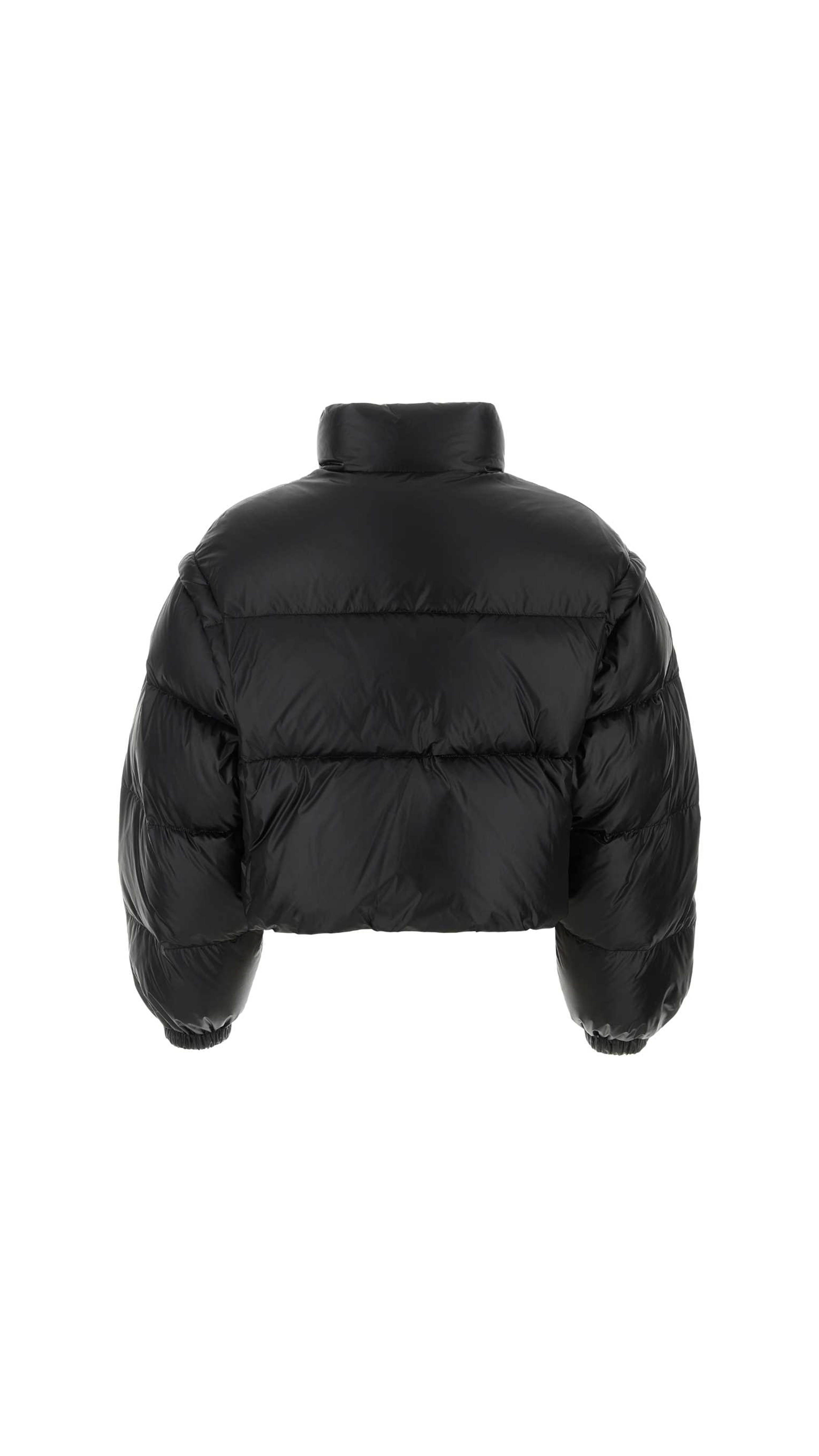 Re-Nylon Cropped Convertible Down Jacket - Black