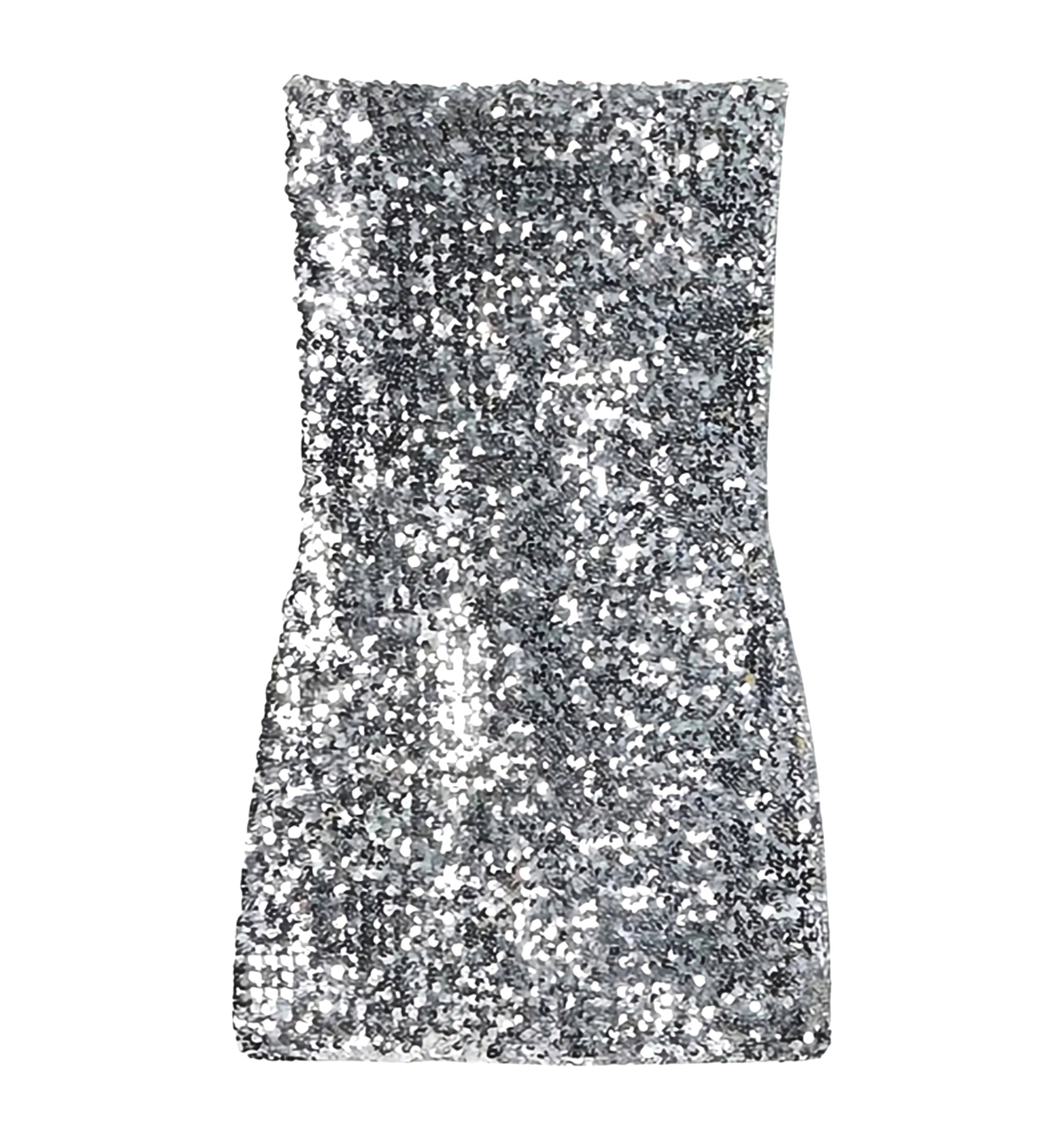 Embroidered sequin elastic fabric dress
