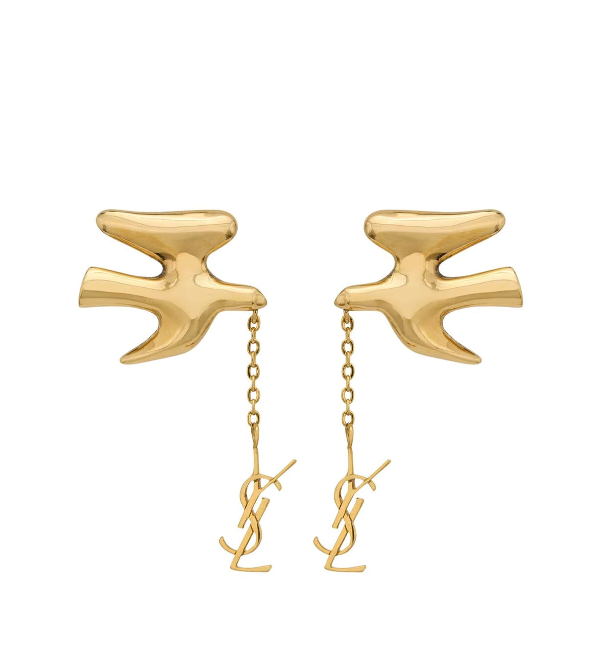 CASSANDRE pendant dove earrings in brass