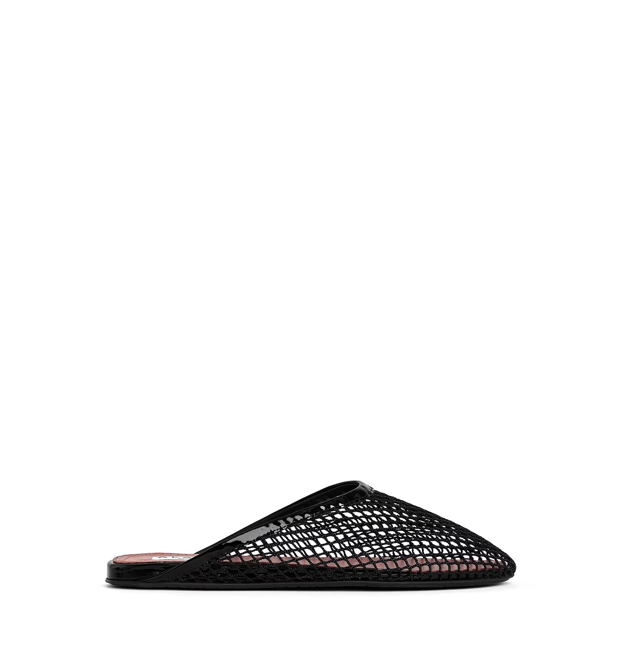 Flat Mules In Fishnet